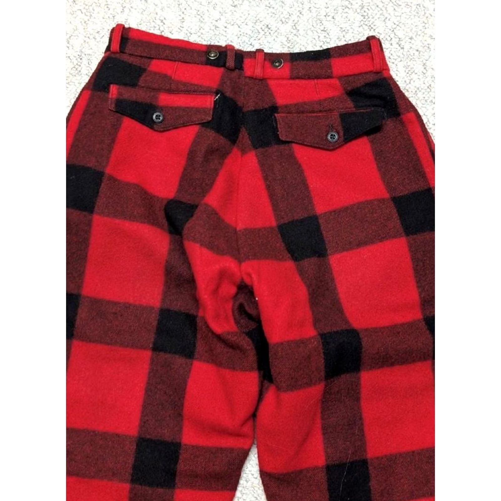 Vintage VINTAGE hunting pants Buffalo plaid wool 34x32 insulated quilted flannel wool Men Red XS 1950s 60s Mens Size US 38 / EU 54 - 8 Thumbnail