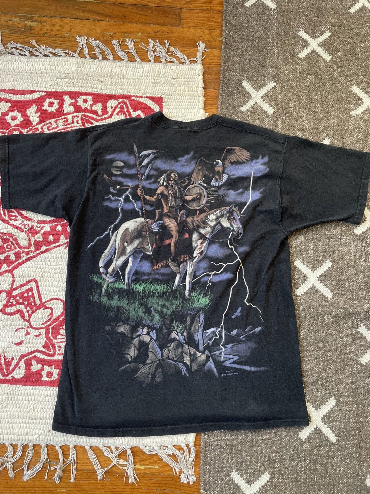 Liquid Blue × Vintage 1998 RARE LIQUID BLUE NATIVE THUNDER GRAPHIC SHIRT Size US L / EU 52-54 / 3 - 2 Thumbnail
