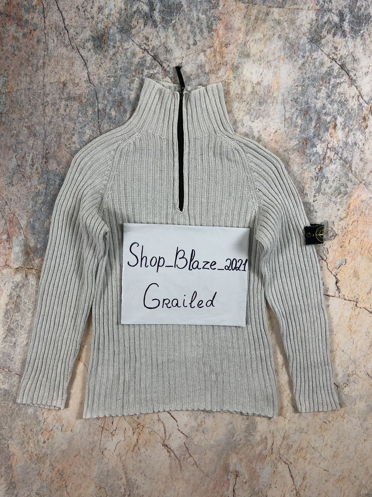 Stone Island × Vintage Stone island vintage zip pullover sweater Size US L / EU 52-54 / 3 - 10 Thumbnail