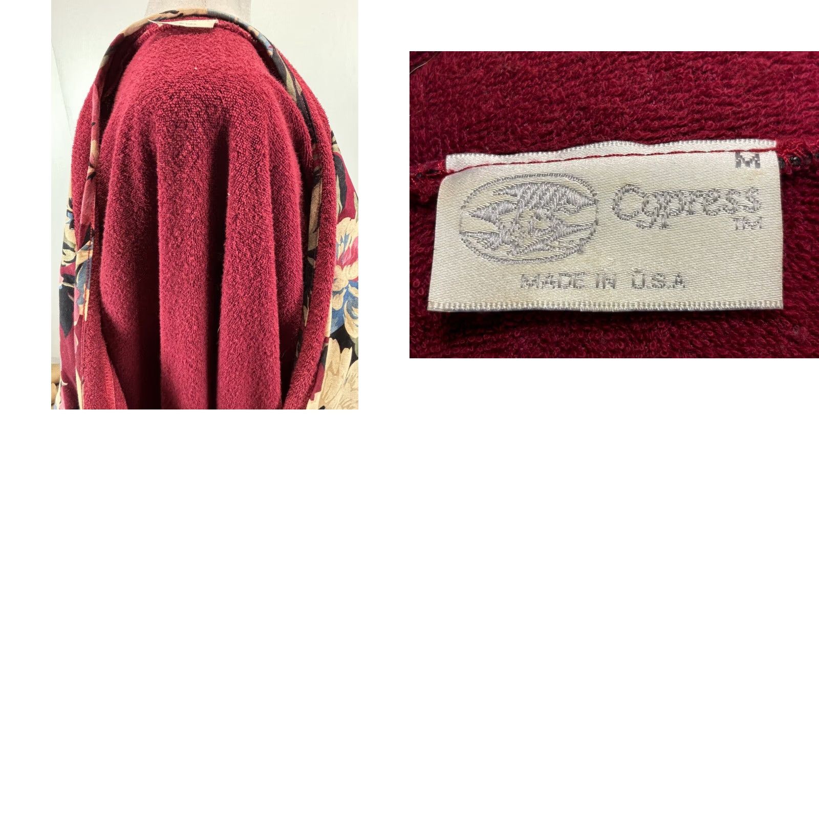 Vintage VINTAGE Cypress Floral Robe Women's Medium Red Cotton Blend 1980s Size ONE SIZE - 8 Thumbnail