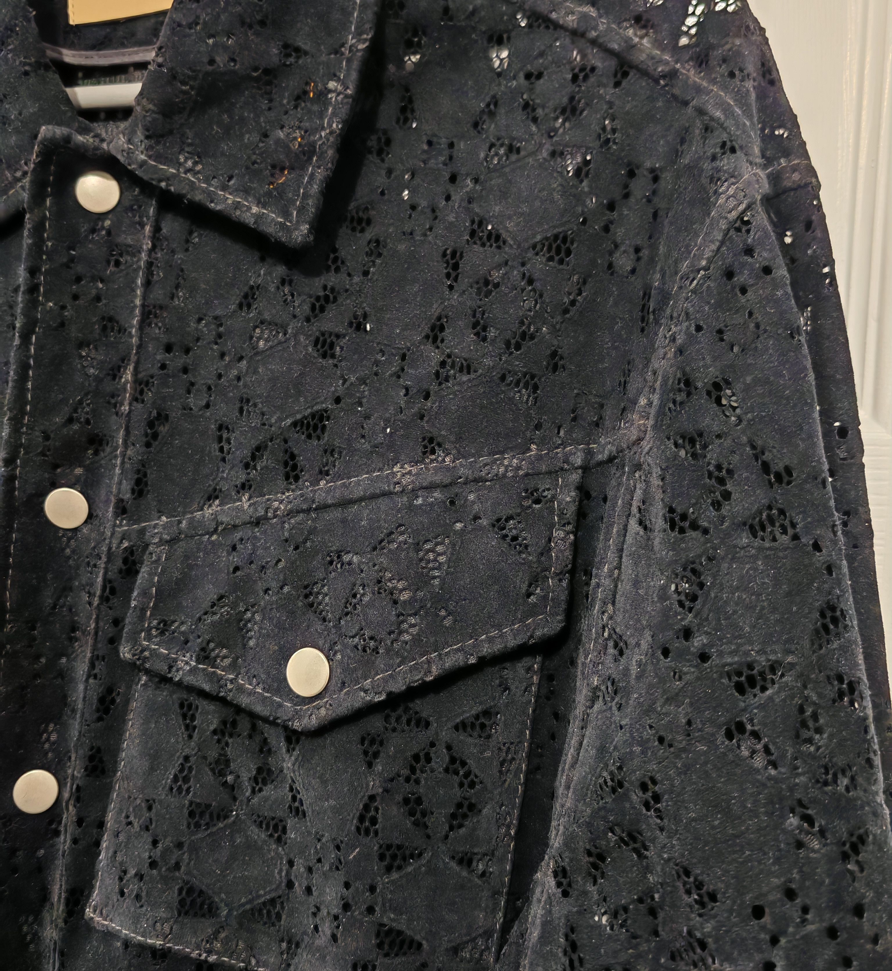 Other Korean Brand LANE Perforated Laser Cut Trucker Jacket Size US M / EU 48-50 / 2 - 3 Thumbnail
