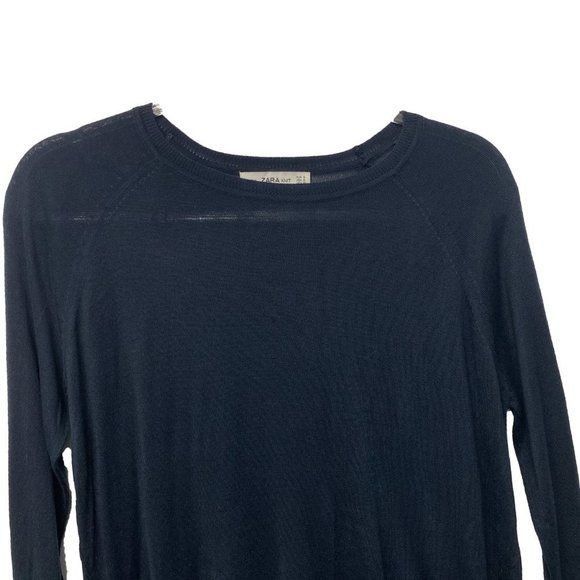 Zara Zara Knit Lightweight Navy Blue Sweater Size S / US 4 / IT 40 - 3 Thumbnail