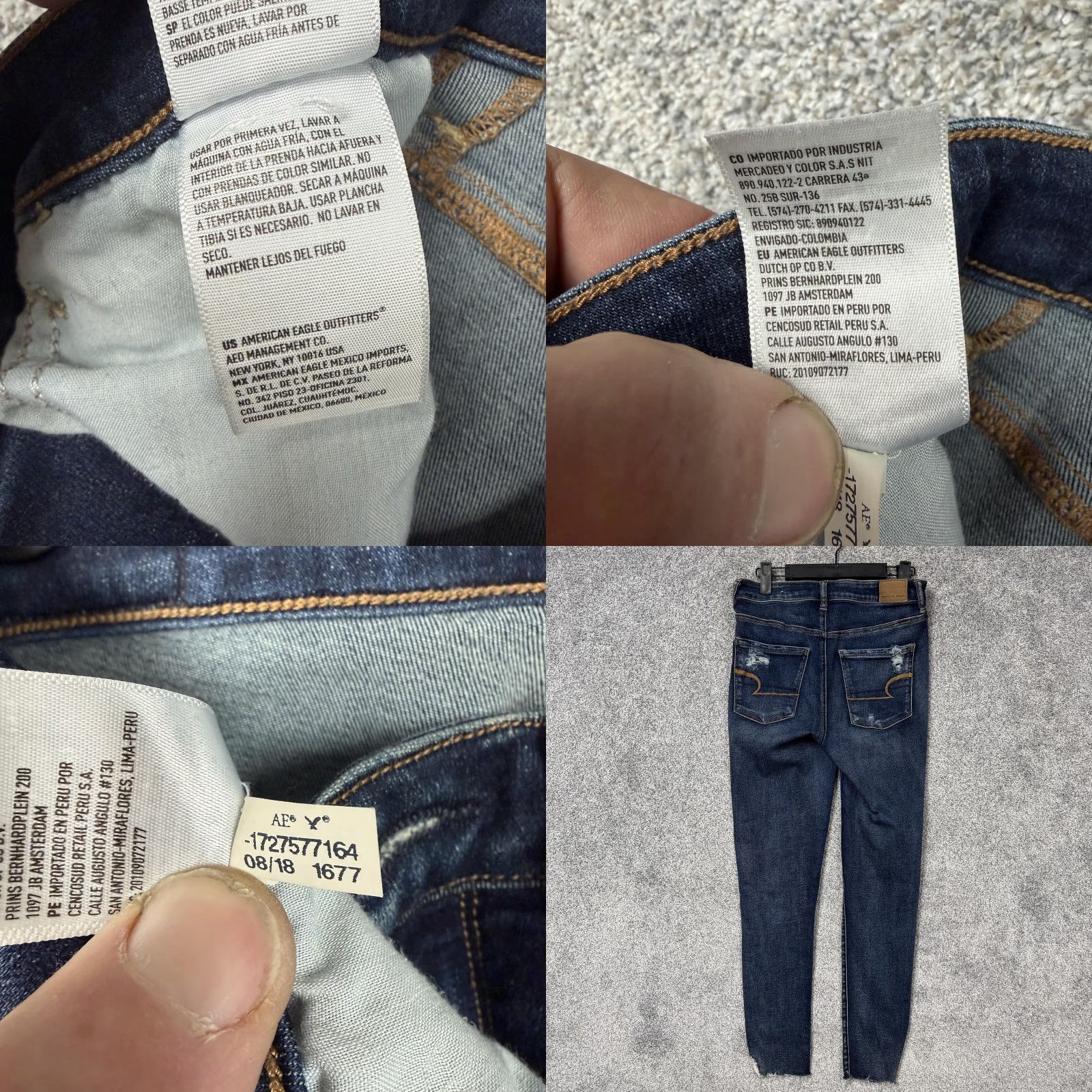 American Eagle Outfitters American Eagle Jeans Womens 8 Blue Mid Rise Distressed Ripped Skinny Denim Size 30" / US 8 / IT 44 - 9 Thumbnail