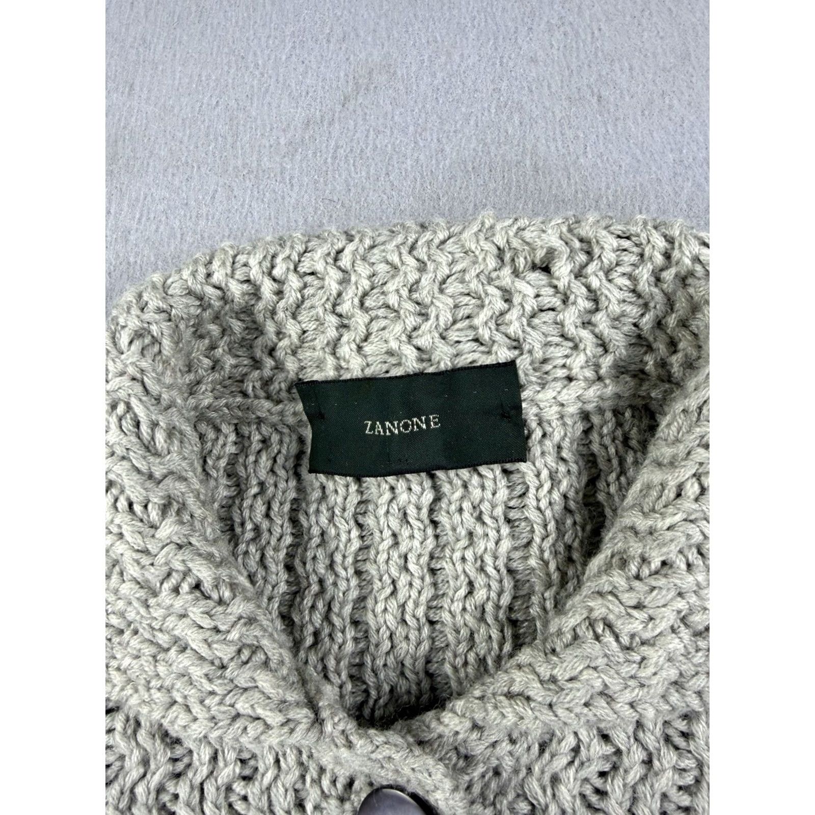 Zanone Zanone Cardigan Women’s Size S Gray Wool Button Up Knit Collar Designer Sweater Long Sleeve Regular Size S / US 4 / IT 40 - 5 Thumbnail