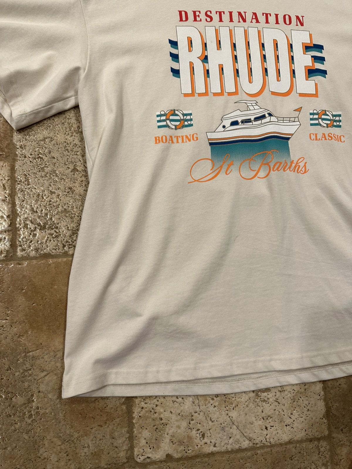 Rhude Rhude Destination Boating Classic Saint Barths Cream T-Shirt Size US XL / EU 56 / 4 - 4 Thumbnail