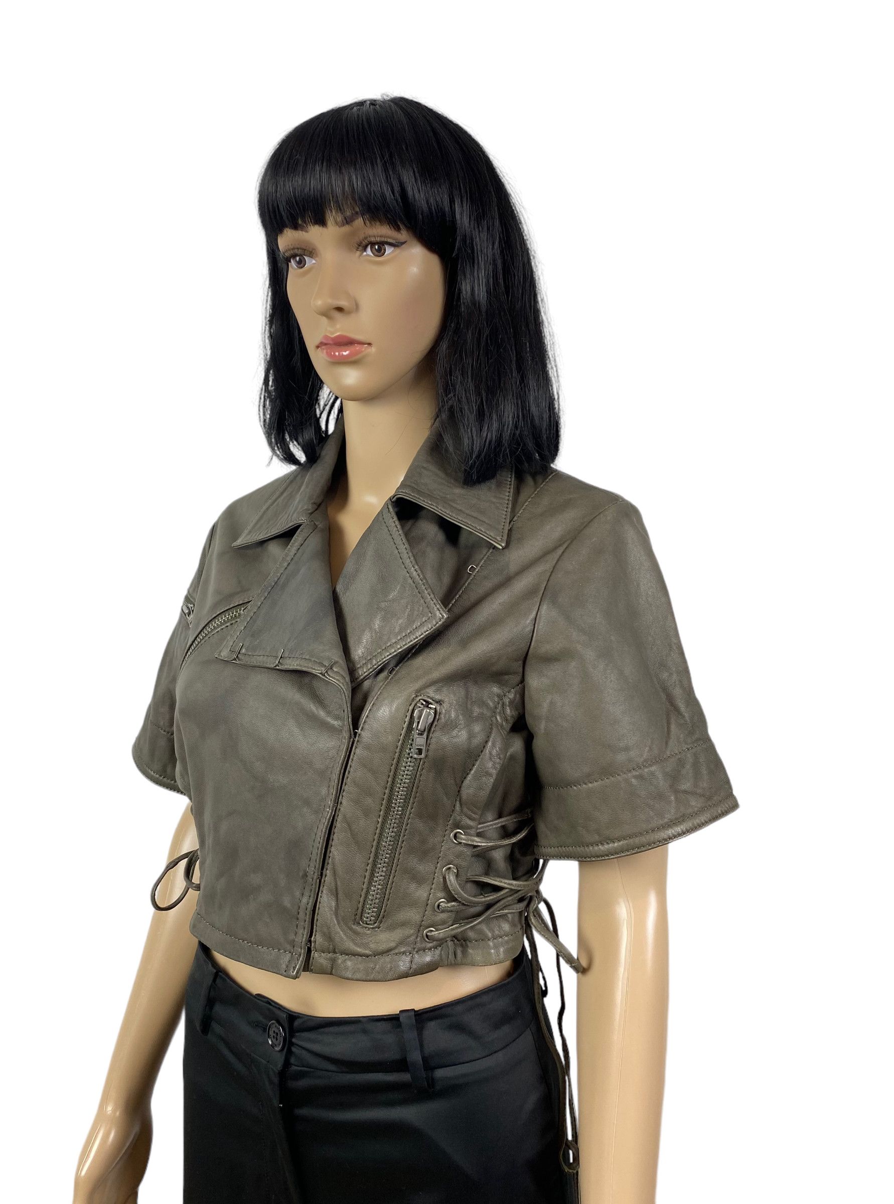 Allsaints all saints leather jacket short sleeve womens size us 10 Size L / US 10 / IT 46 - 5 Thumbnail