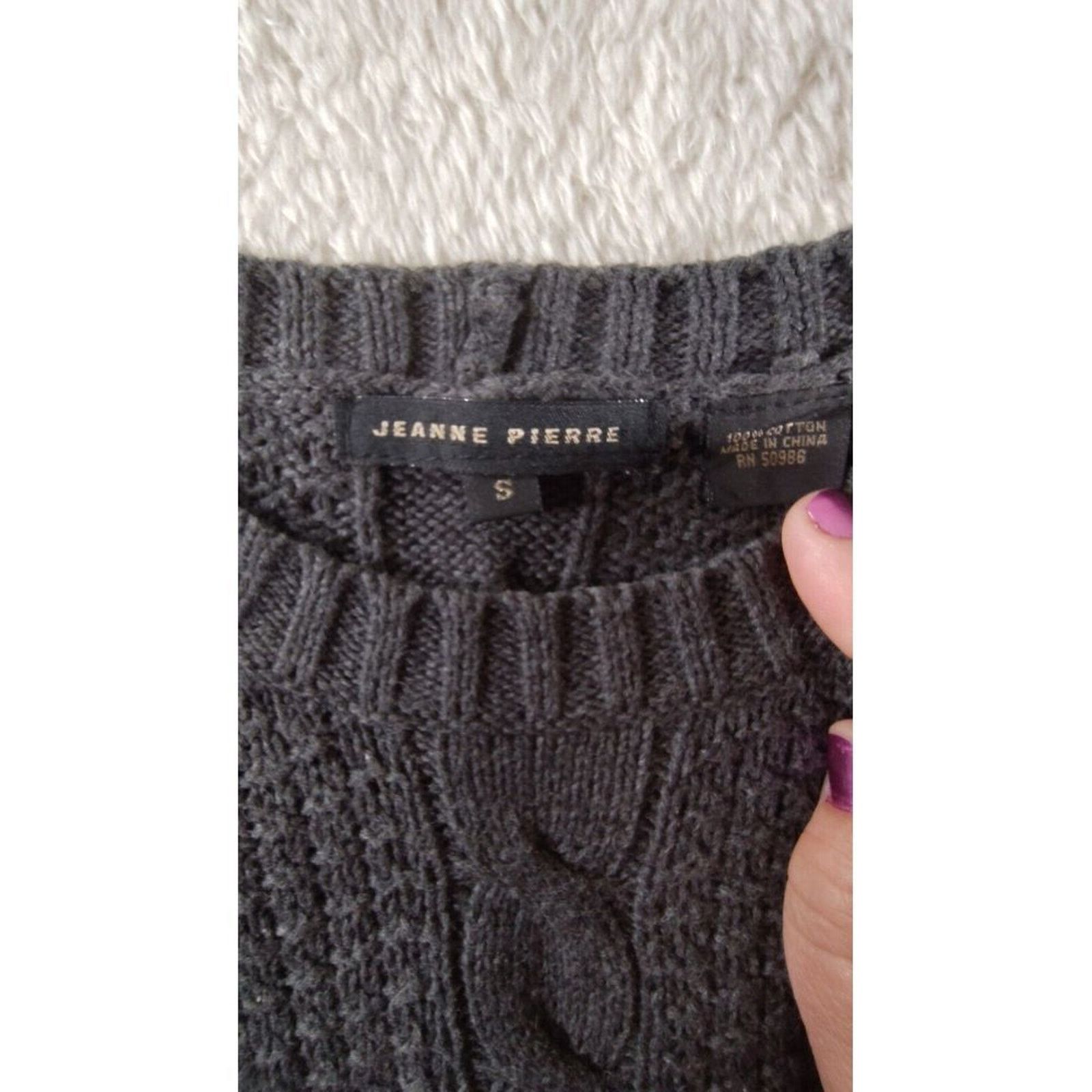 Other Jeanne Pierre Cable Knit Pullover Sweater Dress Small Navy Size S / US 4 / IT 40 - 6 Thumbnail