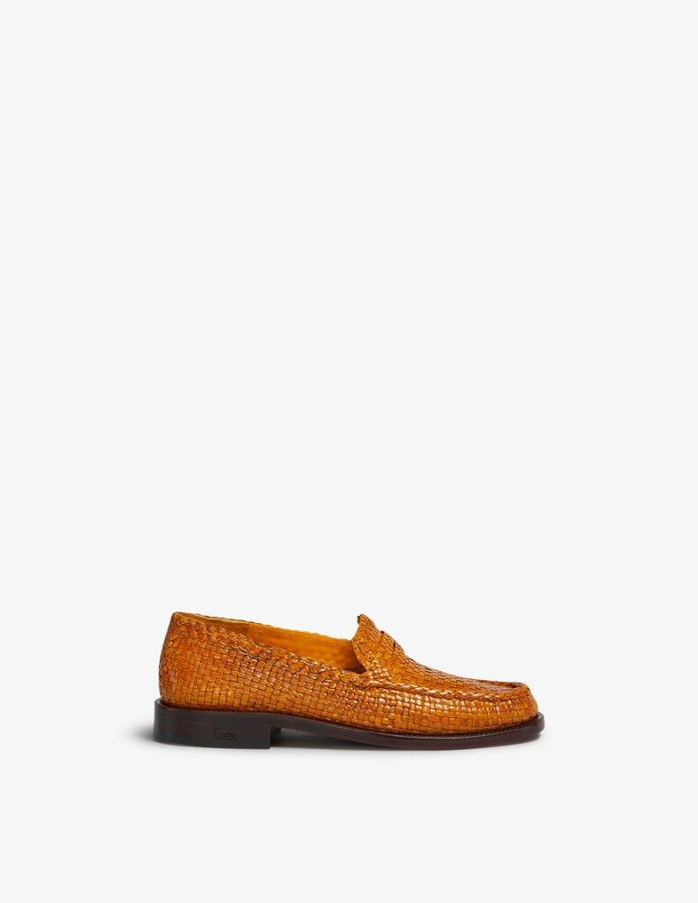o1w1db10125 Leather Moccasin With Maxi Tassels in Orange
