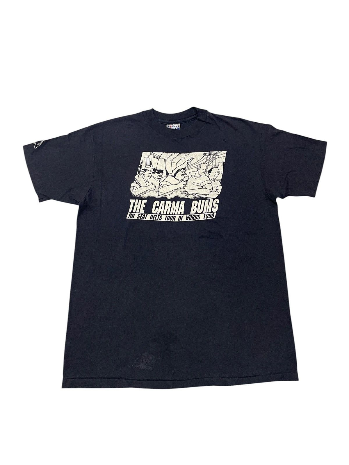 Band Tees Vintage 90s THE CARMA BUMS No Seat Belts Tour Of Words Tees Size US XL / EU 56 / 4 - 1 Thumbnail