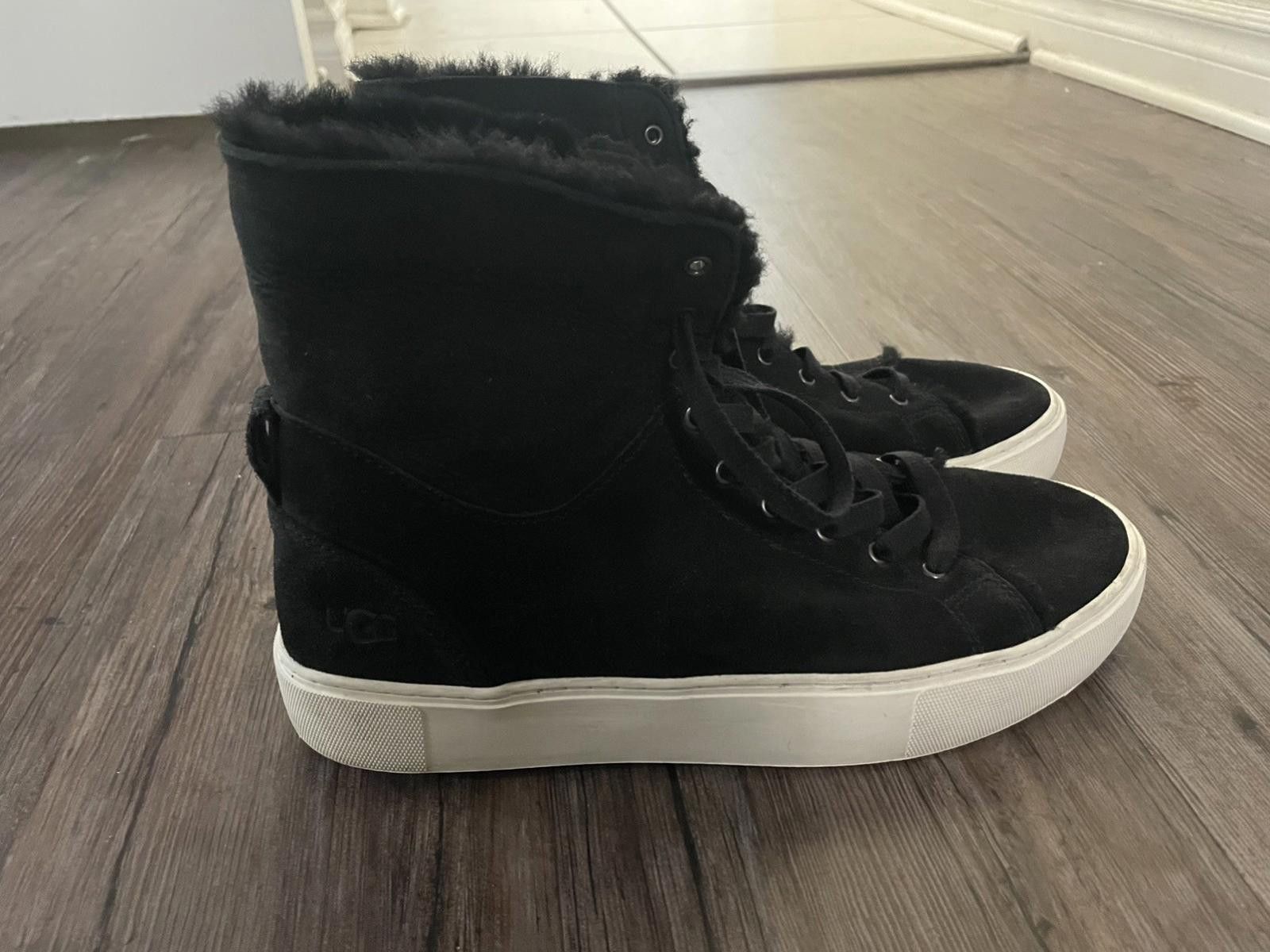 Ugg UGG BEVEN BLACK HIGH TOP ANKLE SUEDE SNEAKER US 10 Size US 10 / IT 40 - 1 Thumbnail