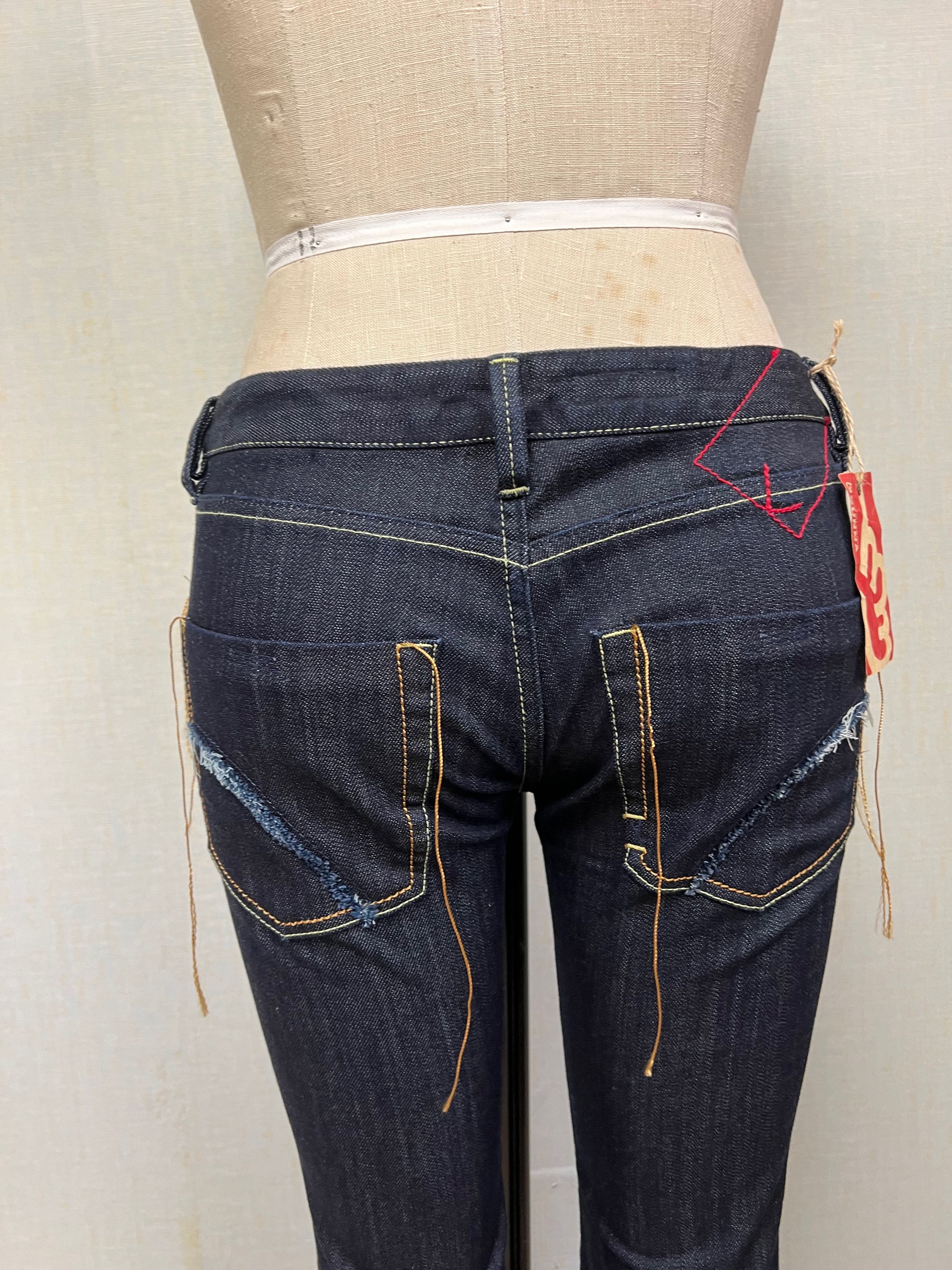 Vintage NWT Vintage Kunna Dark Wash Straight Low Rise Jeans 31 Size 31" - 6 Thumbnail