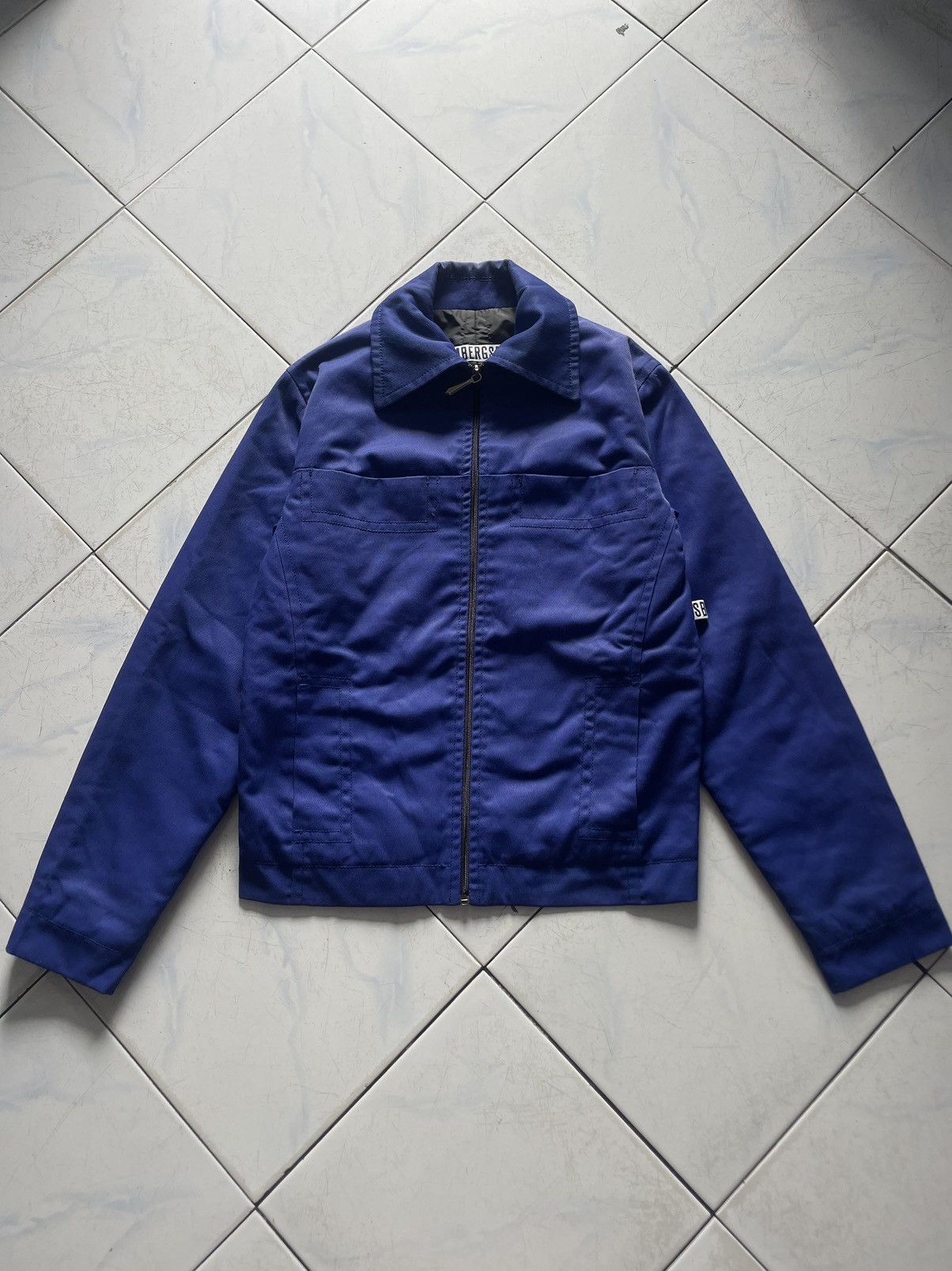 image of Archival Clothing x Carol Christian Poell Dirk Bikkemberg Bomber Jacket in Blue, Men's (Size Medium