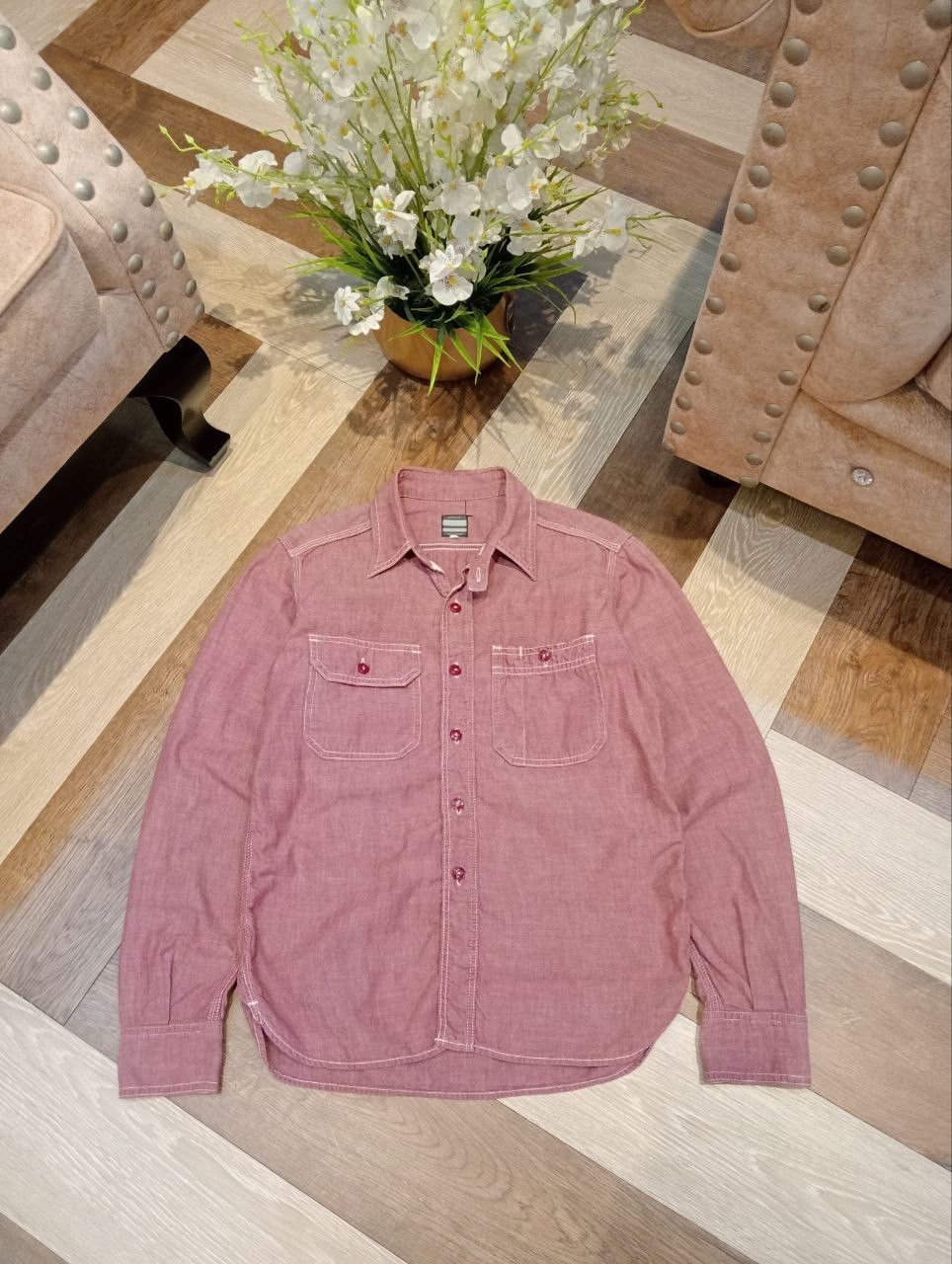 Momotaro Jeans MOMOTARO JEANS 5OZ SELVEDGE CHAMBRAY WORK SHIRT Size US S / EU 44-46 / 1 - 2 Thumbnail
