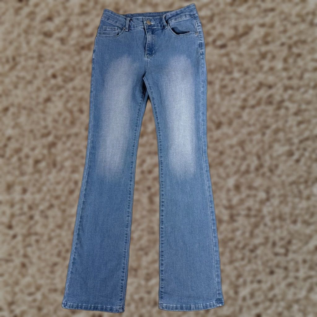 Shein SheIn Jeans Women's Jeans 4 Blue Denim Flare Cotton Blend Stretch Mid Rise 26x30 Size 27" / US 4 / IT 40 - 1 Thumbnail