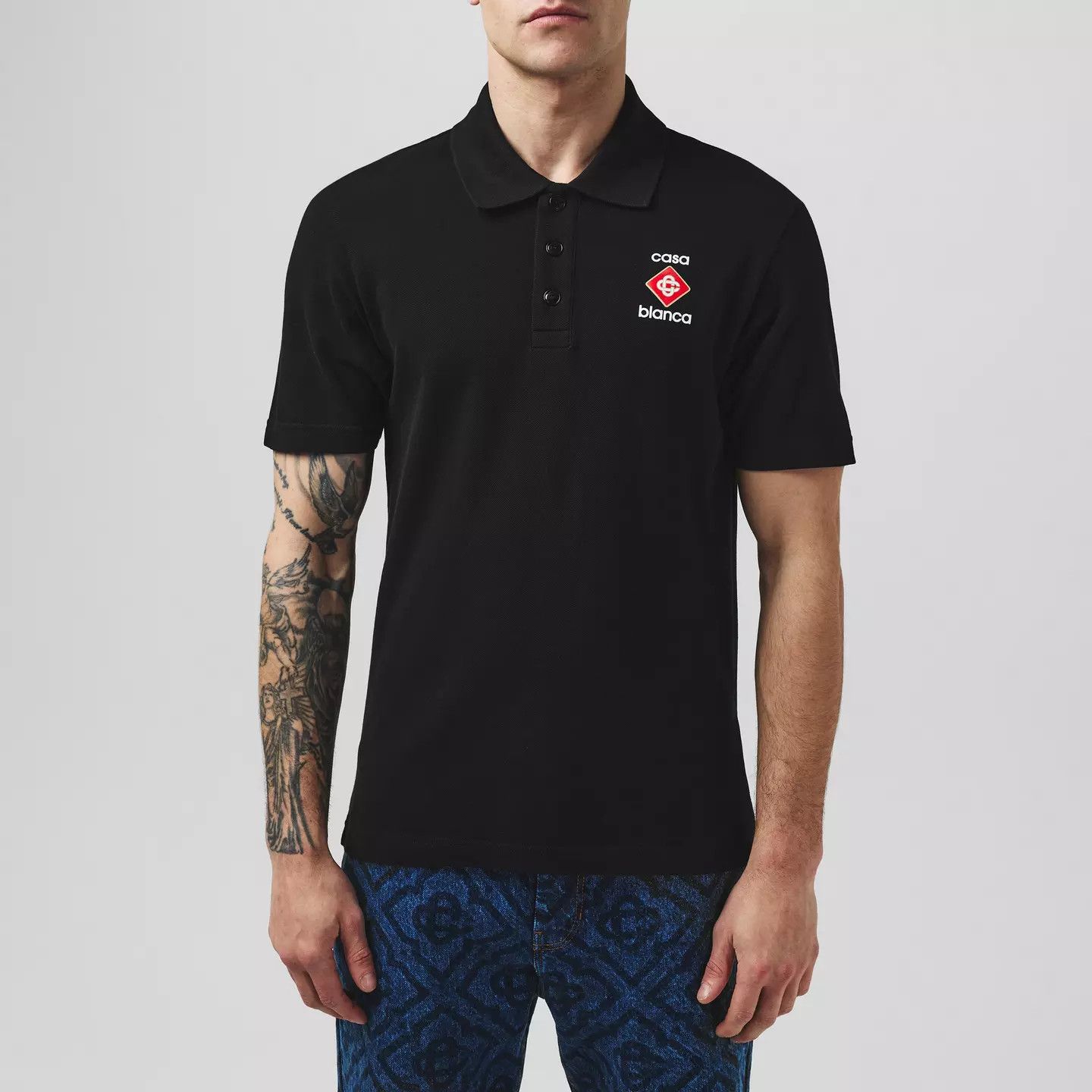 Casablanca o1g2r1mq0426 Logo Piqué Polo Shirt in Black Size US XS / EU 42 / 0 - 2 Thumbnail