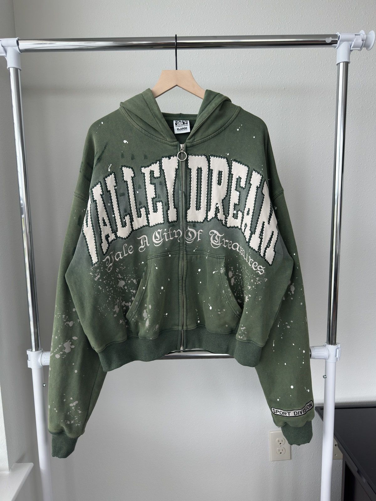 Vale Vale Paint Splatter Zip Up Hoodie Forrest Green Size US XL / EU 56 / 4 - 1 Thumbnail