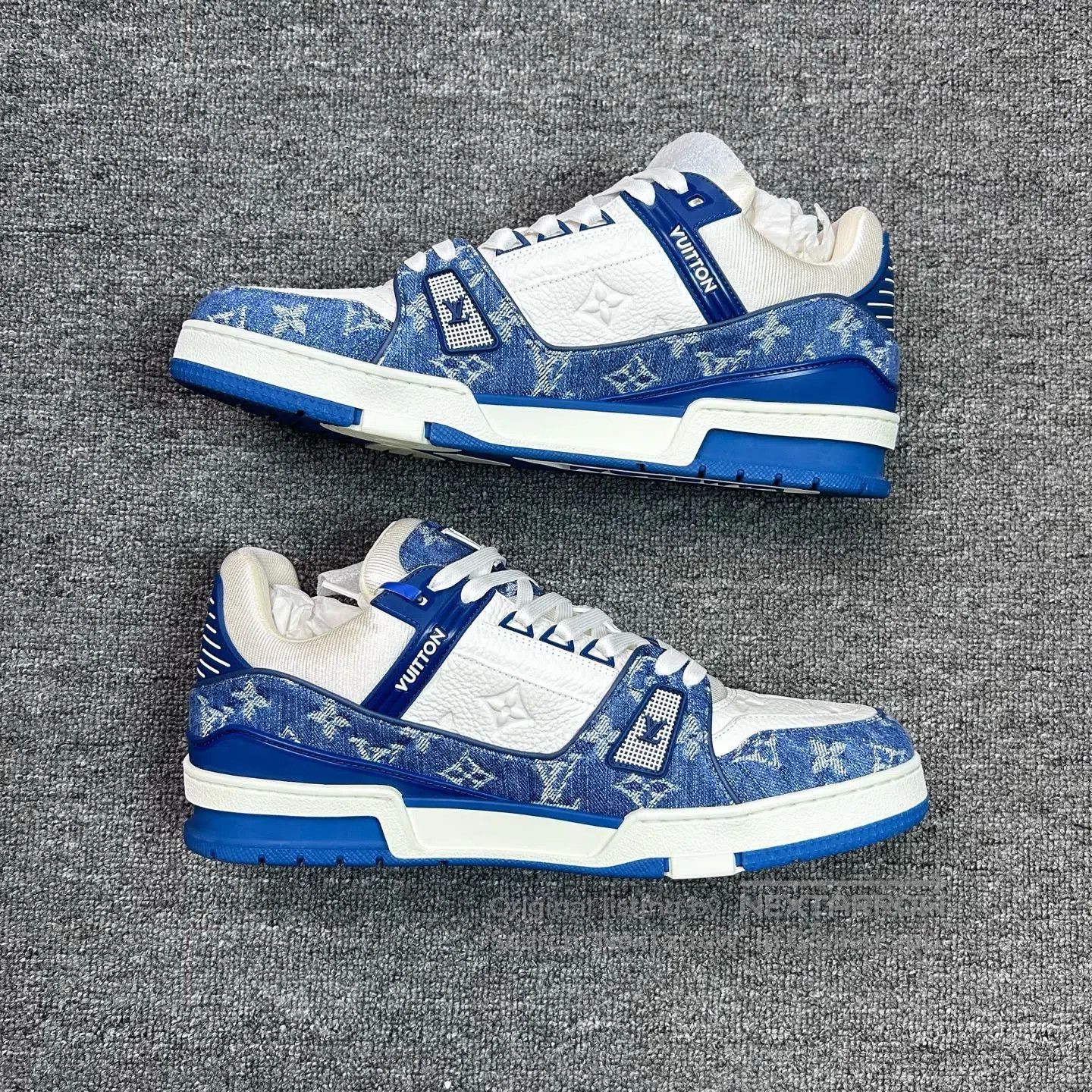 Louis Vuitton Louis Vuitton White and Blue Denim Casual Sneakers| Size US 11.5 / EU 44-45 - 3 Thumbnail