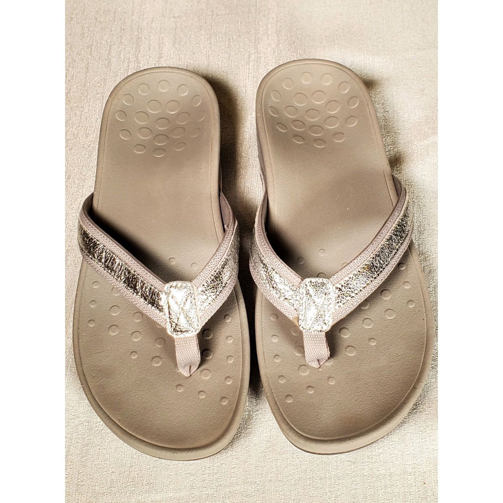 Vionic VIONIC Orthaheel High Tide Metallic Platform Toe Post Sandals Women's US 10 Size US 8 / IT 38 - 3 Thumbnail