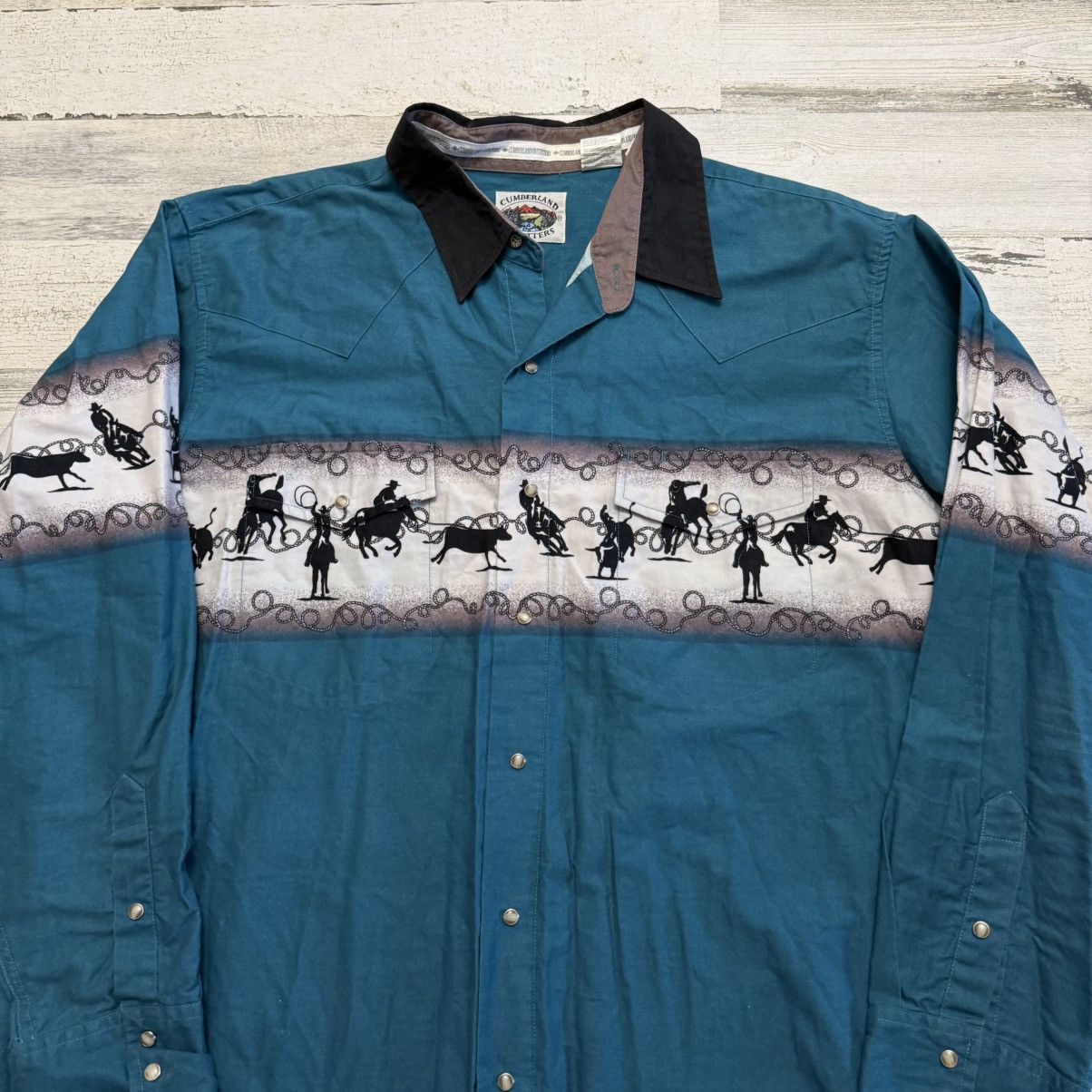 Vintage Cumberland Outfitters Pearl Snap Shirt Horse Stampede XXL Size US XXL / EU 58 / 5 - 1 Thumbnail