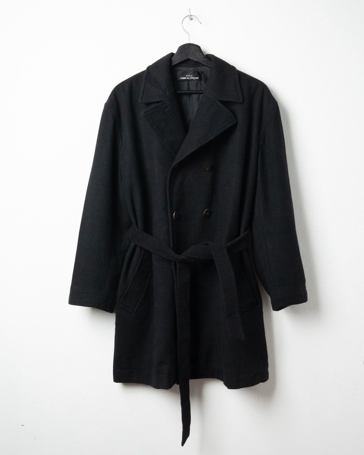 ジャケット・アウター tricot comme des garcons jacket Tricot Comme des Garcons Black Wool Round Collar Jacket Tricot