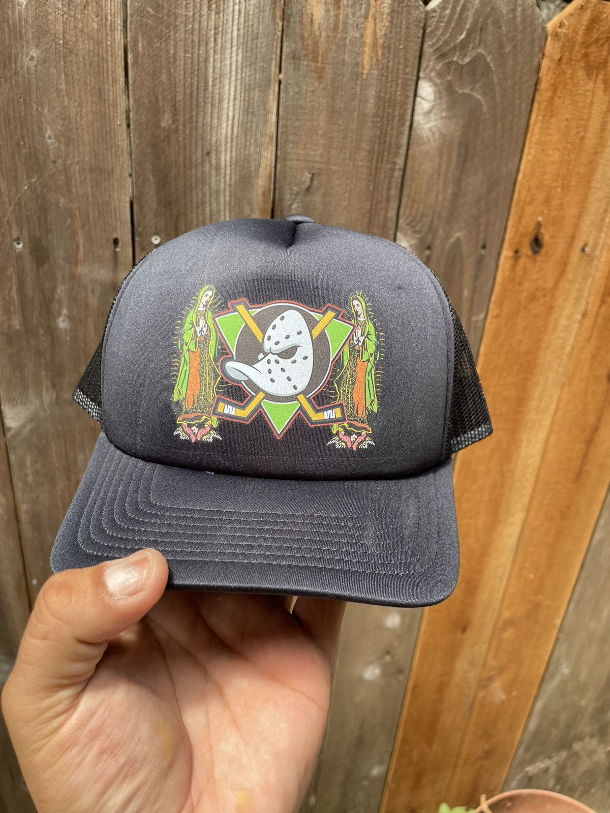 Other Anaheim mighty ducks x Virgin Mary trucker hat custom made Size ONE SIZE - 6 Thumbnail