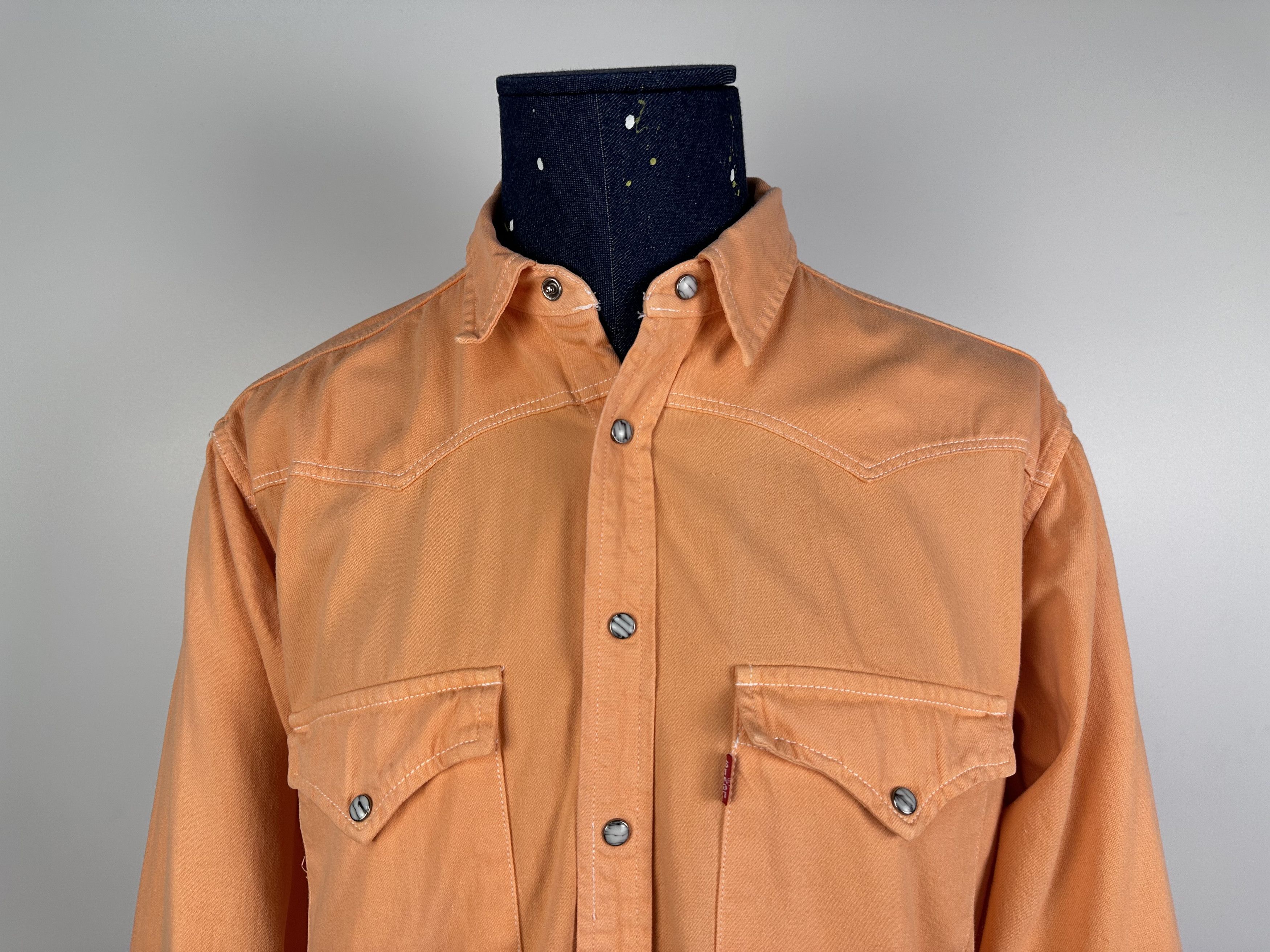 Levi's × Vintage Vintage Levi's Denim Shirt Button Down Orange Men's Size M Size US M / EU 48-50 / 2 - 3 Thumbnail