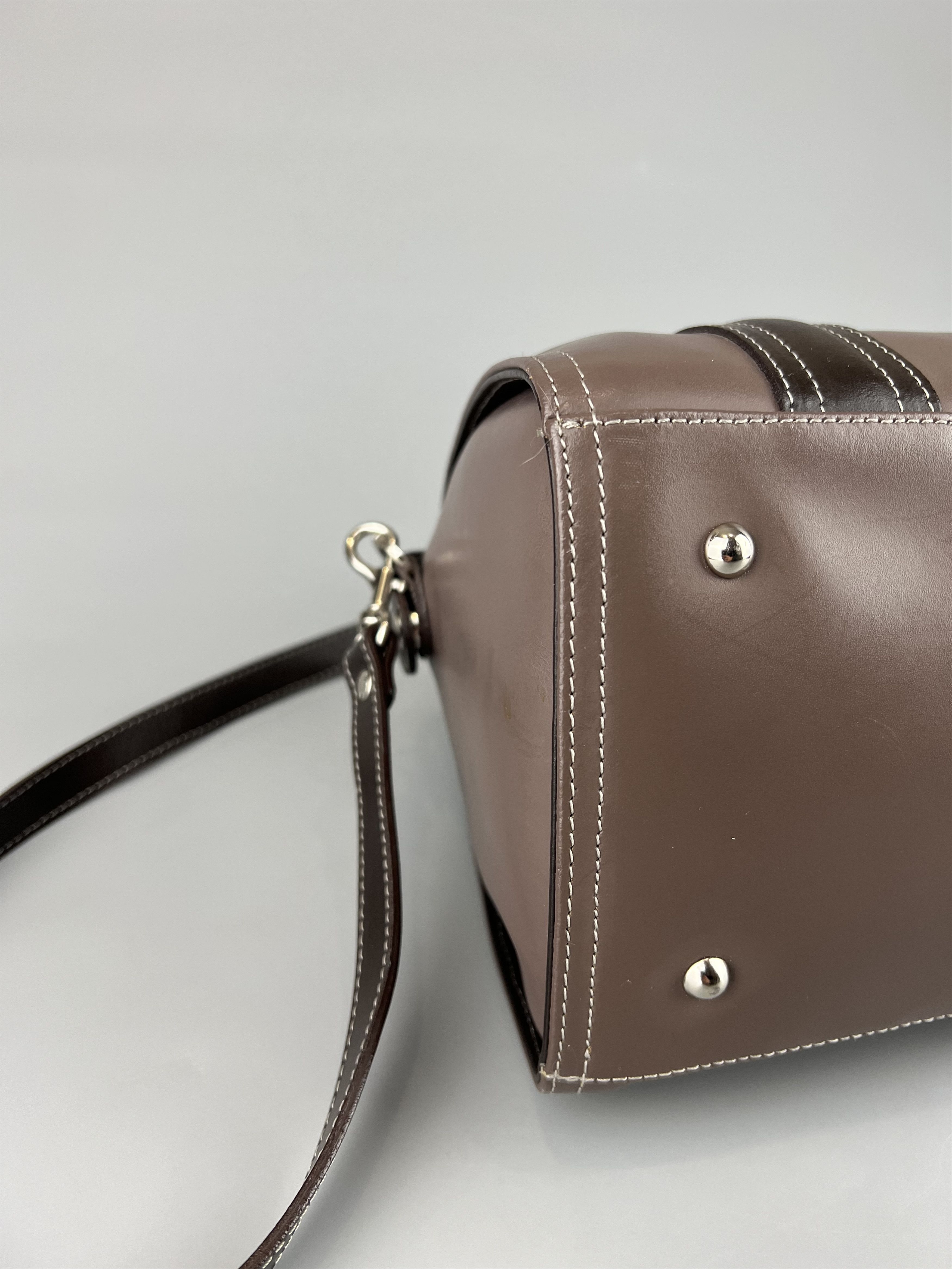 Designer Lancaster Brown Leather Crossbody Bag Size ONE SIZE - 7 Thumbnail
