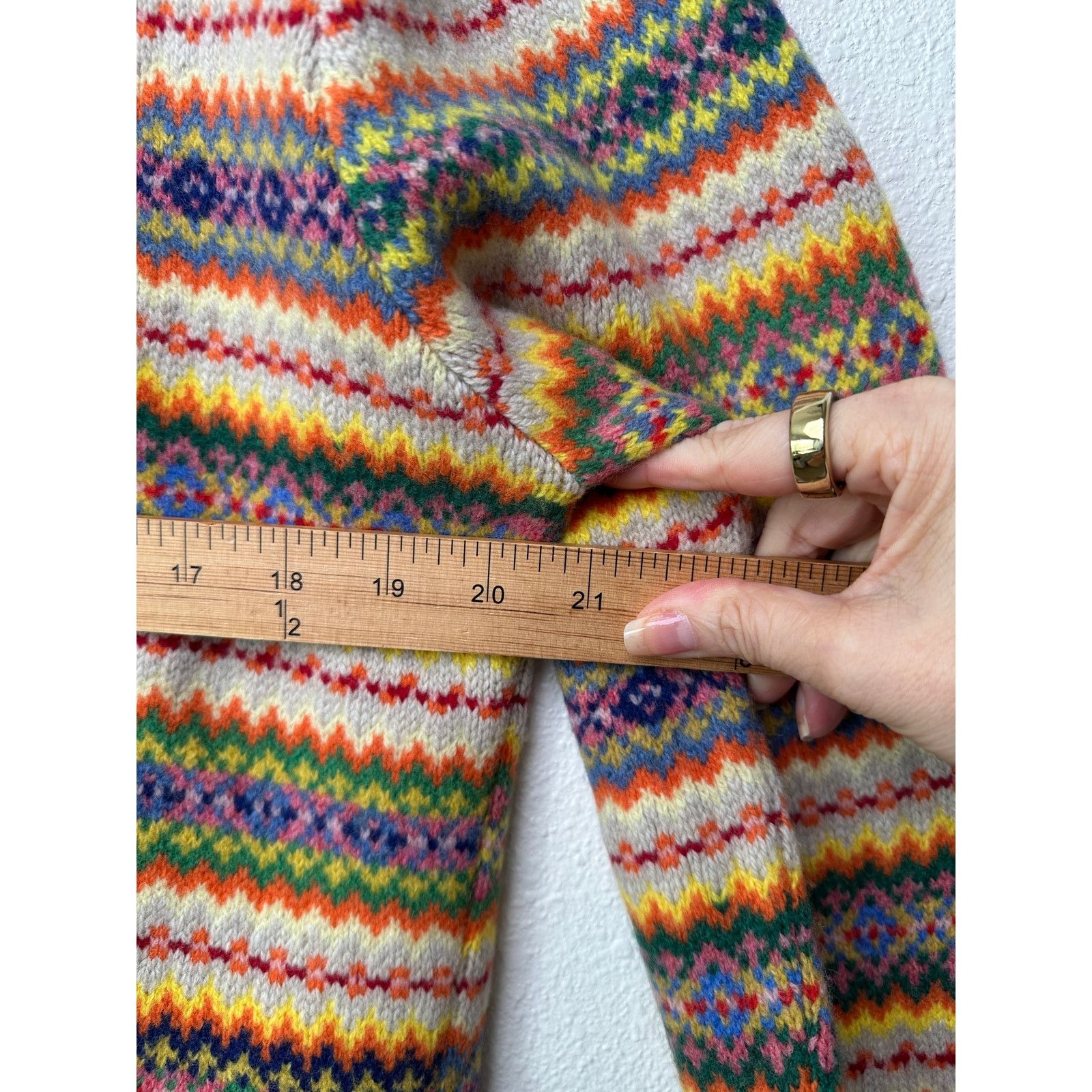Stella McCartney Stella McCartney Multicolor Zigzag Wool 10 High Low Sweater Size L / US 10 / IT 46 - 15 Thumbnail