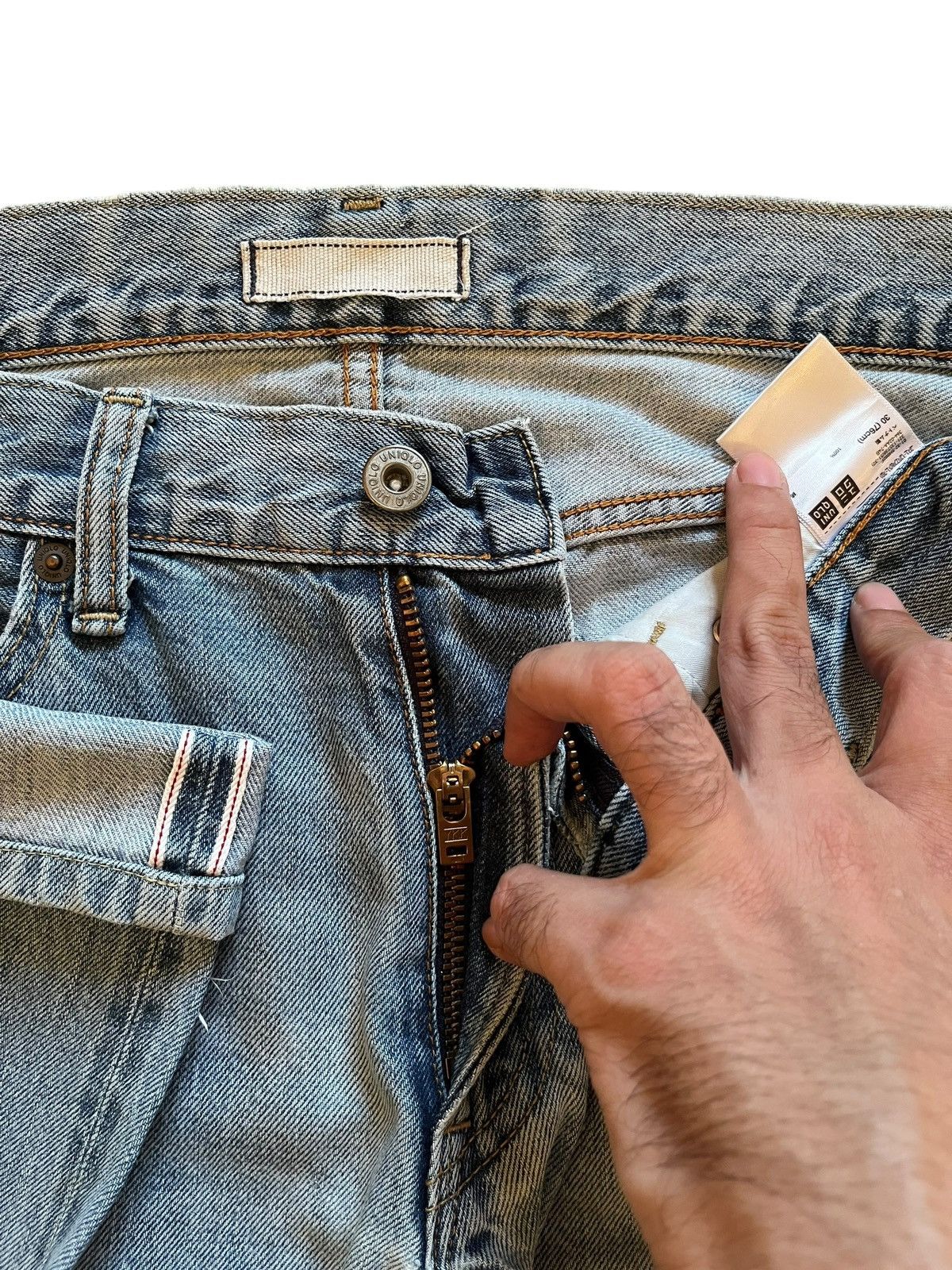 Japanese Brand × Uniqlo Vintage Japanese Uniqlo Selvedge Faded Wash Loose Jeans Size US 31 - 10 Thumbnail