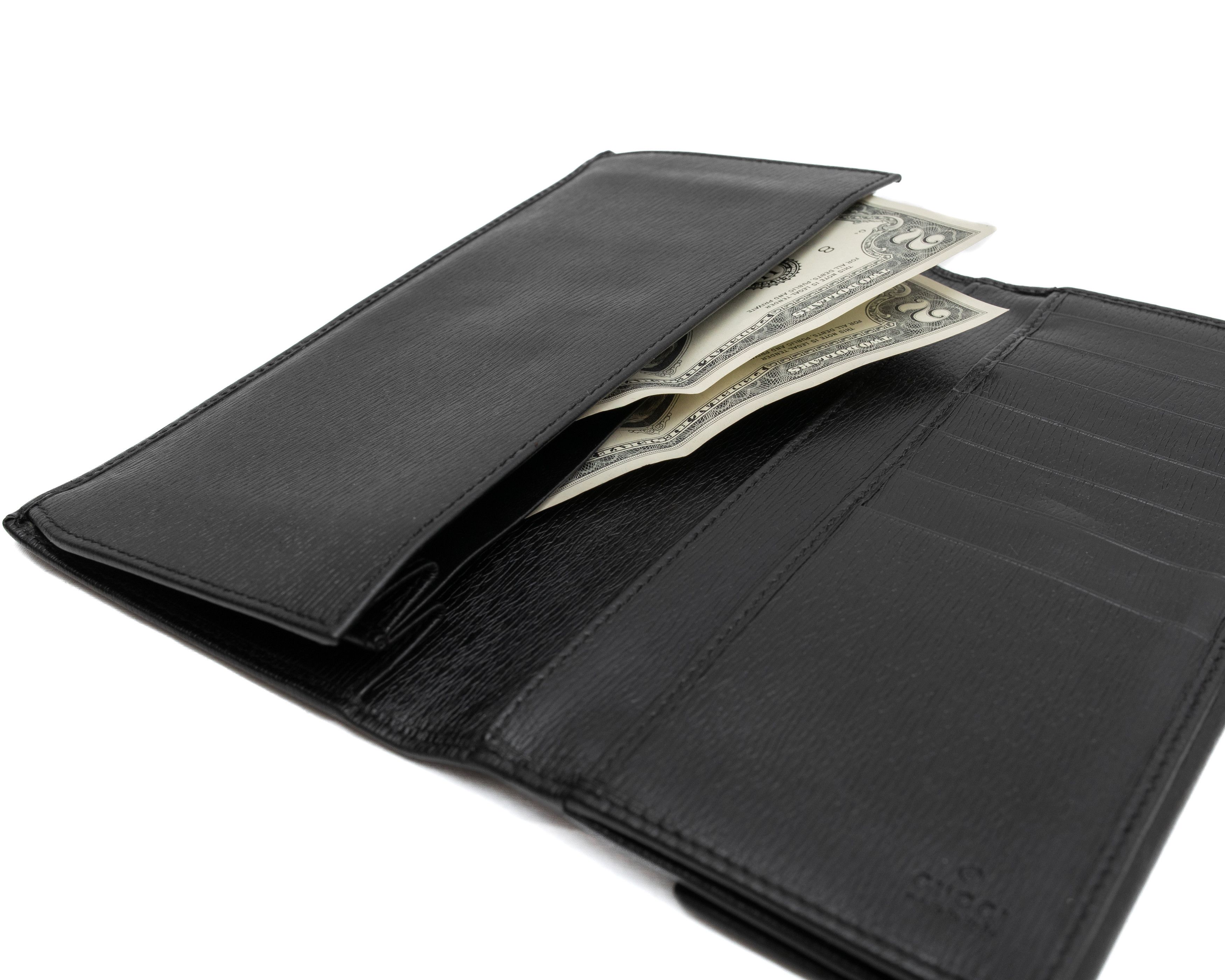 Gucci GUCCI Jackie Black Grained Leather Bifold Wallet Size ONE SIZE - 10 Thumbnail