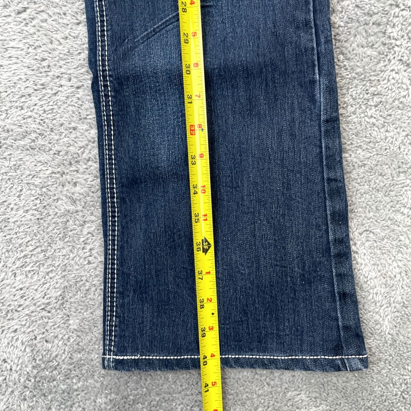 Vintage Love Nation Angel Wings Jeans Womens 12 Bootcut Embroidered Beaded 5-Pocket Denim Cotton Polyester Spandex Blue Size 34" / US 12 / IT 48 - 6 Thumbnail