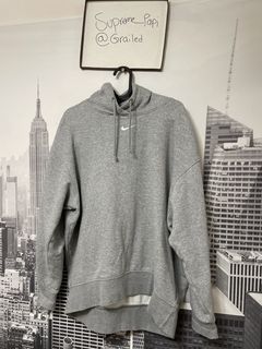 Vintage Nike Hoodie Mens Size M Grey Center Swoosh Mets 