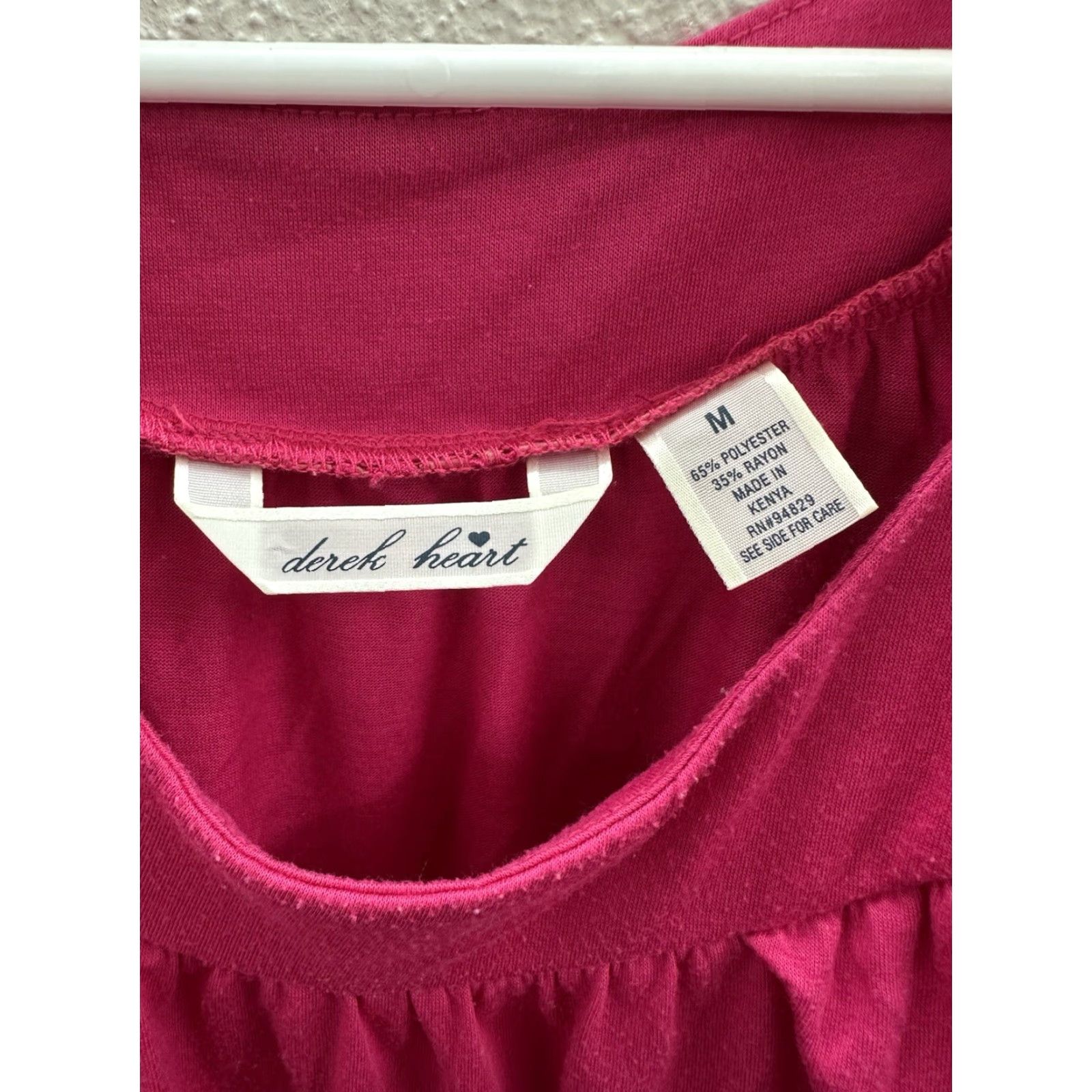 Vintage Derek Heart Womens Shirt Size Medium Pink Short Sleeve Ruched Sided Shirt Size M / US 6-8 / IT 42-44 - 4 Thumbnail