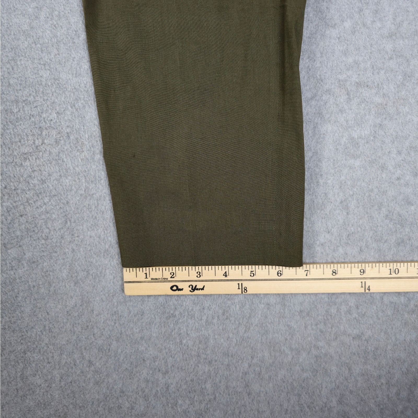 Theory Theory 12 Olive Green Linen Blend Pull On Pants Pockets Size 34" / US 12 / IT 48 - 11 Thumbnail
