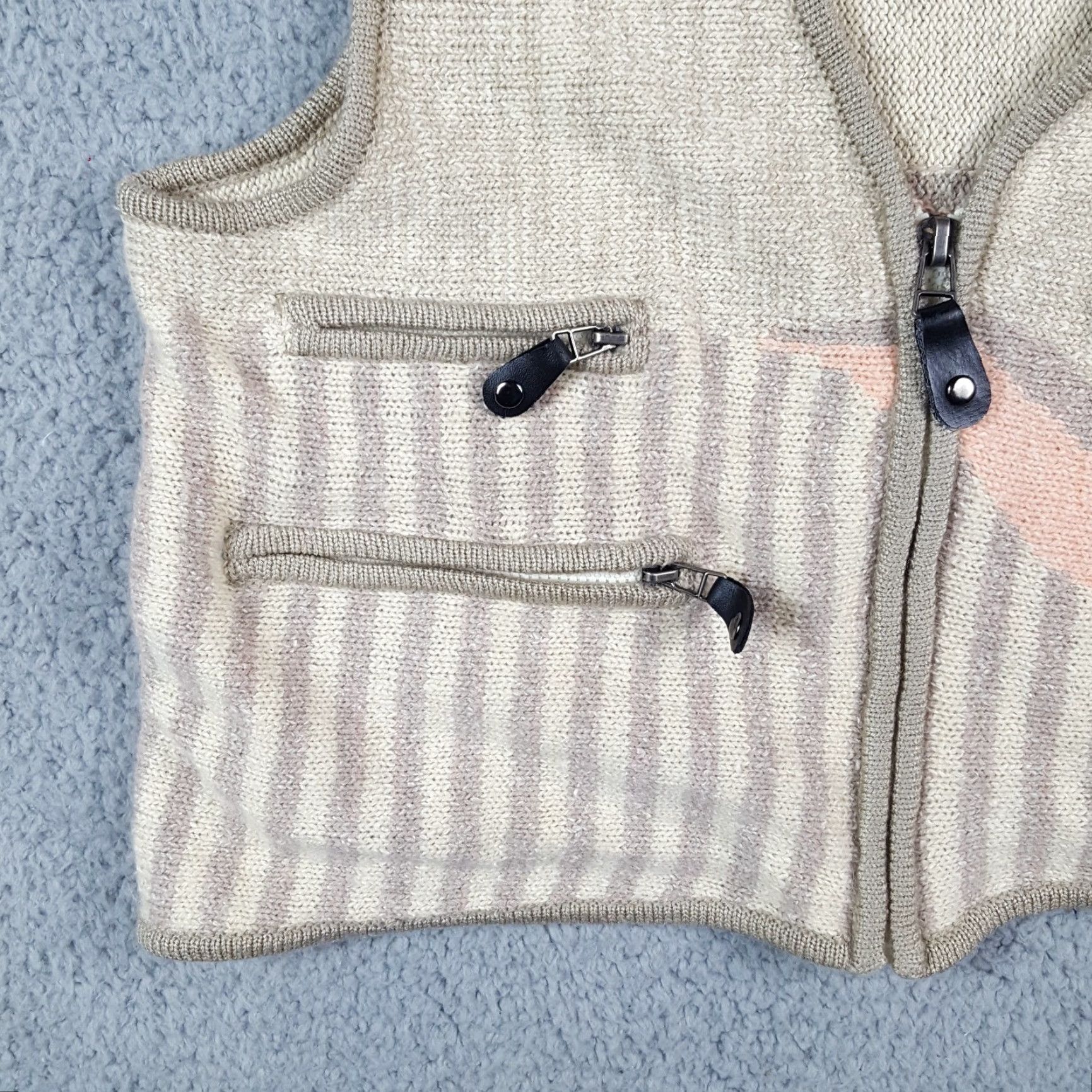 Etro VINTAGE Jamie Sadock Y2K Retro Preppy Knit Cardigan Sweater Vest Women's Medium Sleeveless Zip Up Beige 00s Casual Size M / US 6-8 / IT 42-44 - 4 Thumbnail