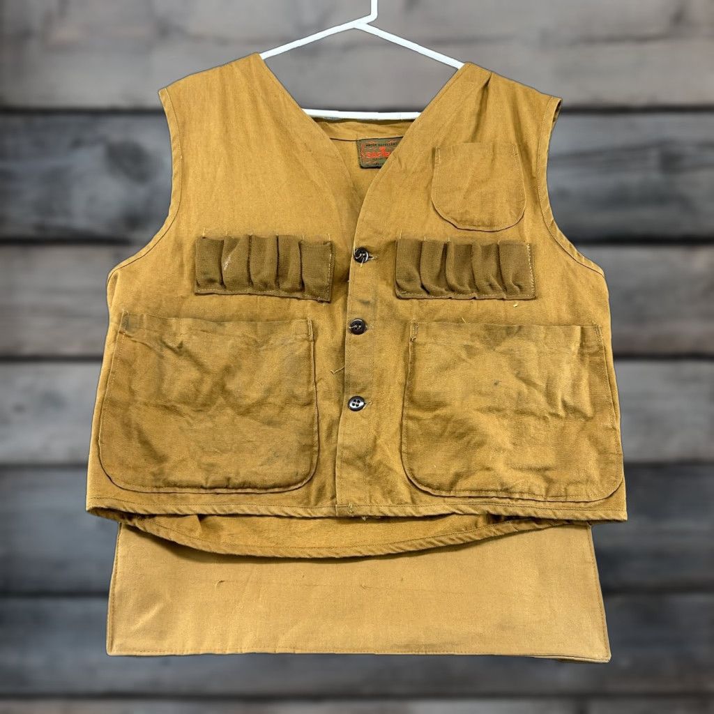 SafTbak VINTAGE SafTbak Vest Mens XL Brown Canvas Cotton 80s 90s Hunting Workwear Bomber Style Lined Shirt? Size US XL / EU 56 / 4 - 1 Thumbnail