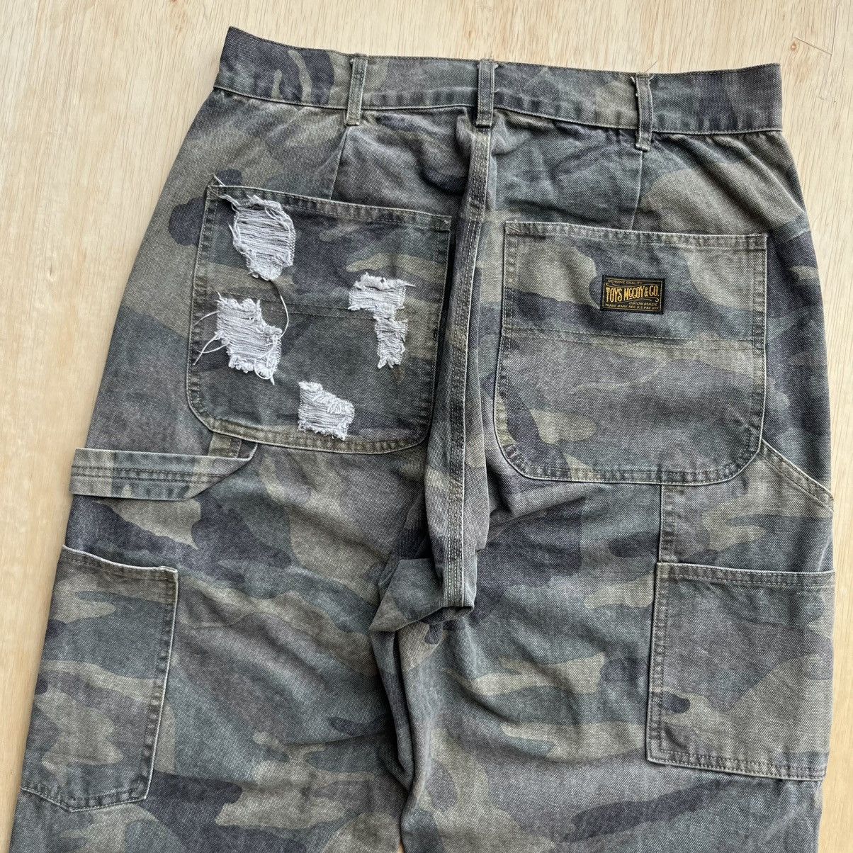 The Real McCoy's TOYS McCOYS & Co CAMO WOODLAND CARPENTER DISTRESSED FADED Size US 30 / EU 46 - 1 Thumbnail
