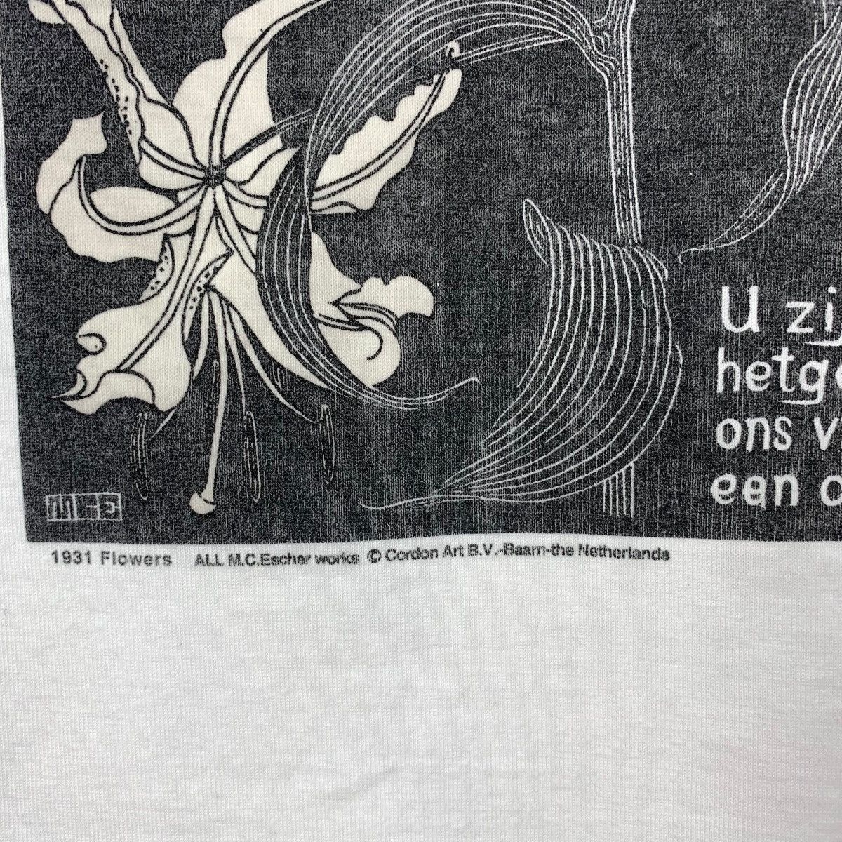 Vintage Vintage 90’ M.C. ESCHER FLOWER Gaudentes Painting Tee Shir Size US M / EU 48-50 / 2 - 6 Thumbnail