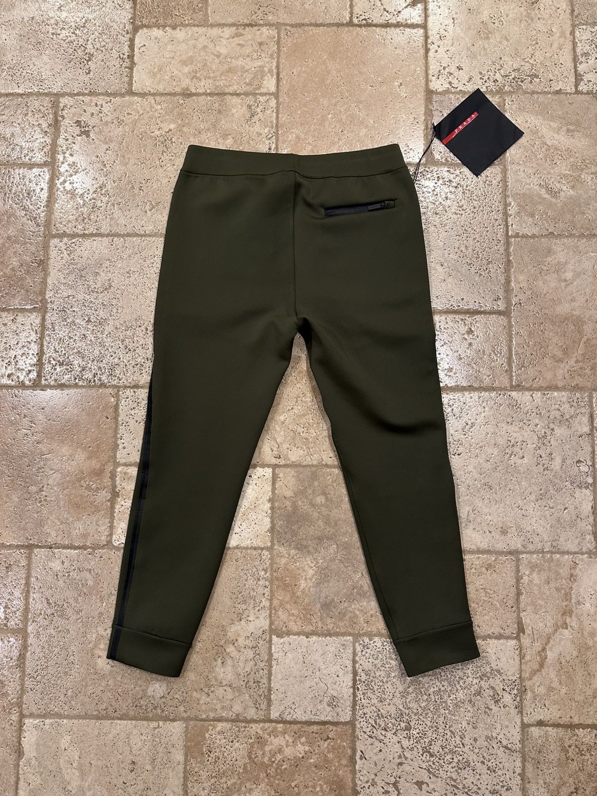 Prada Prada Neoprene Linea Rossa Logo Tech Olive Track Jogger Pant Size US 36 / EU 52 - 5 Thumbnail