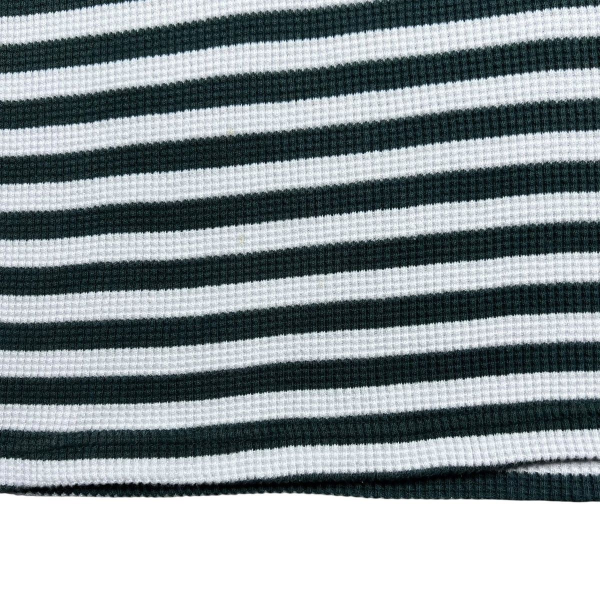 Polo Ralph Lauren Polo Ralph Lauren Green Striped Spell Out Thermal Knit Tee Size US XL / EU 56 / 4 - 10 Thumbnail
