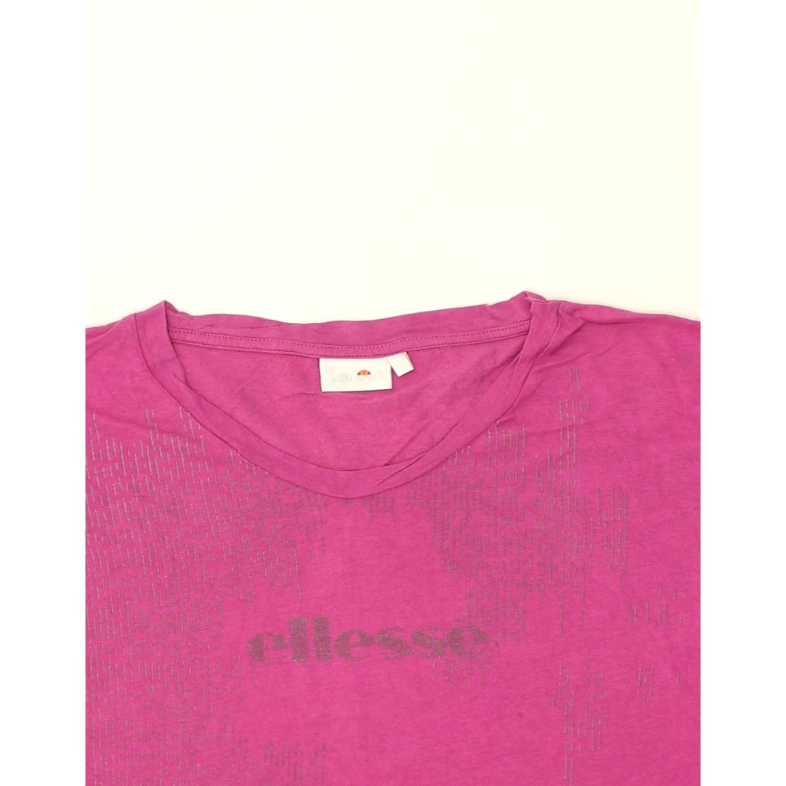 Ellesse ELLESSE T-Shirt Womens Large Pink Cotton Oversized Casual Top UK 14 Size L / US 10 / IT 46 - 3 Thumbnail