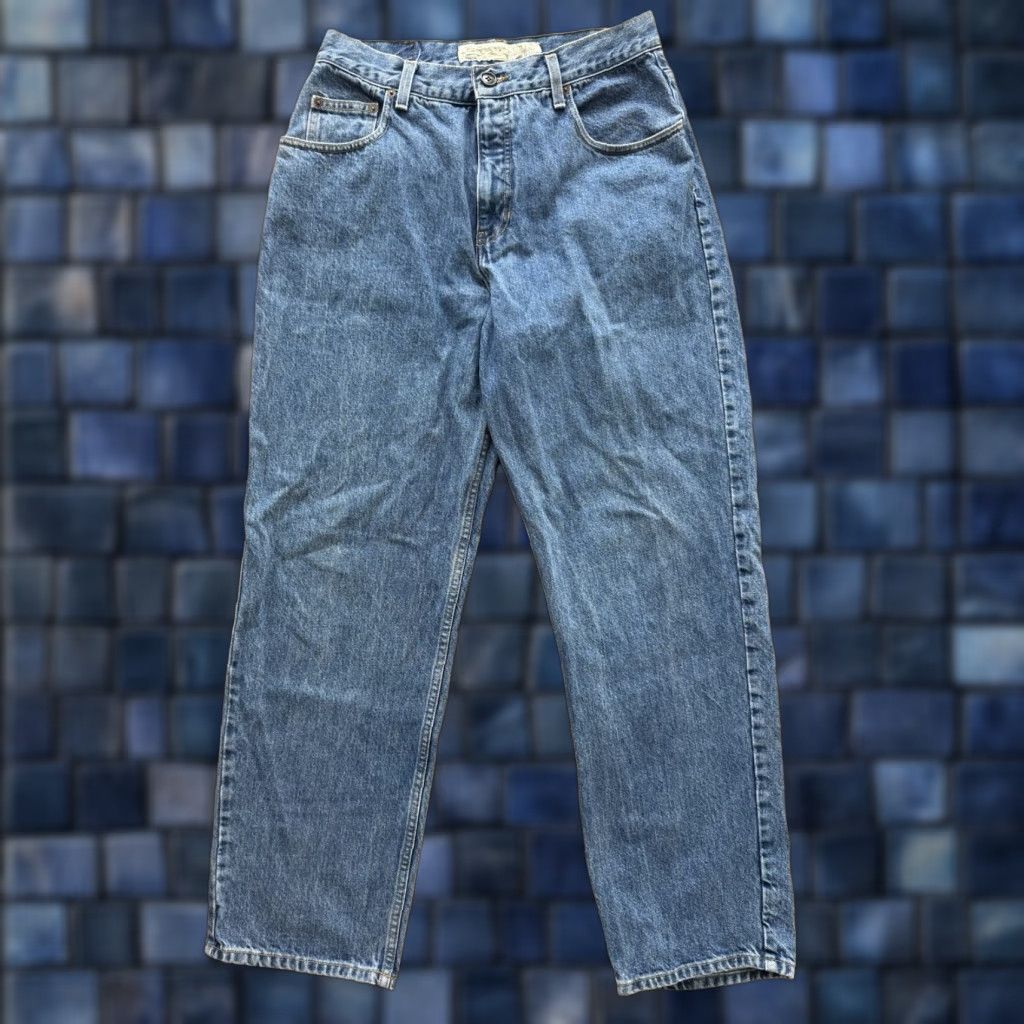 Abercrombie & Fitch VTG Abercrombie & Fitch Baggy Jeans Men 33x34 5-Pocket Denim Cotton Blue 90s Logo USA Relaxed Baggy Jeans Mens Size US 31 - 1 Thumbnail