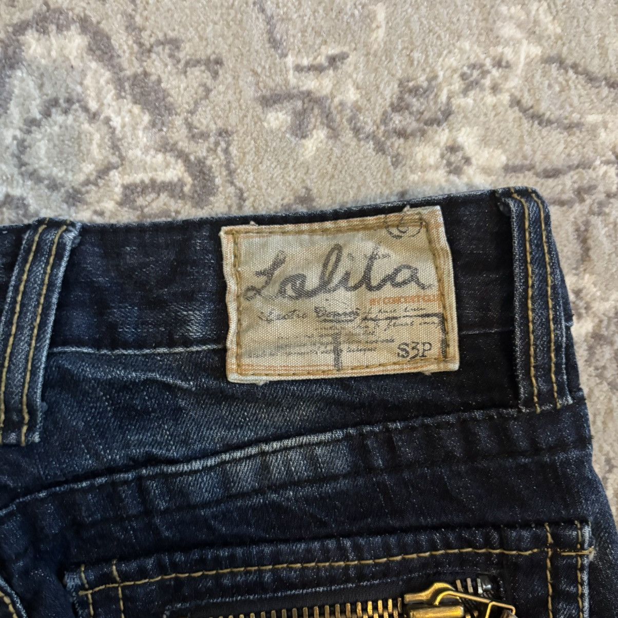 Tornado Mart Lolita Whisker Zebra Pocket Flared Mudwash Denim Japanese Size US 30 / EU 46 - 5 Thumbnail