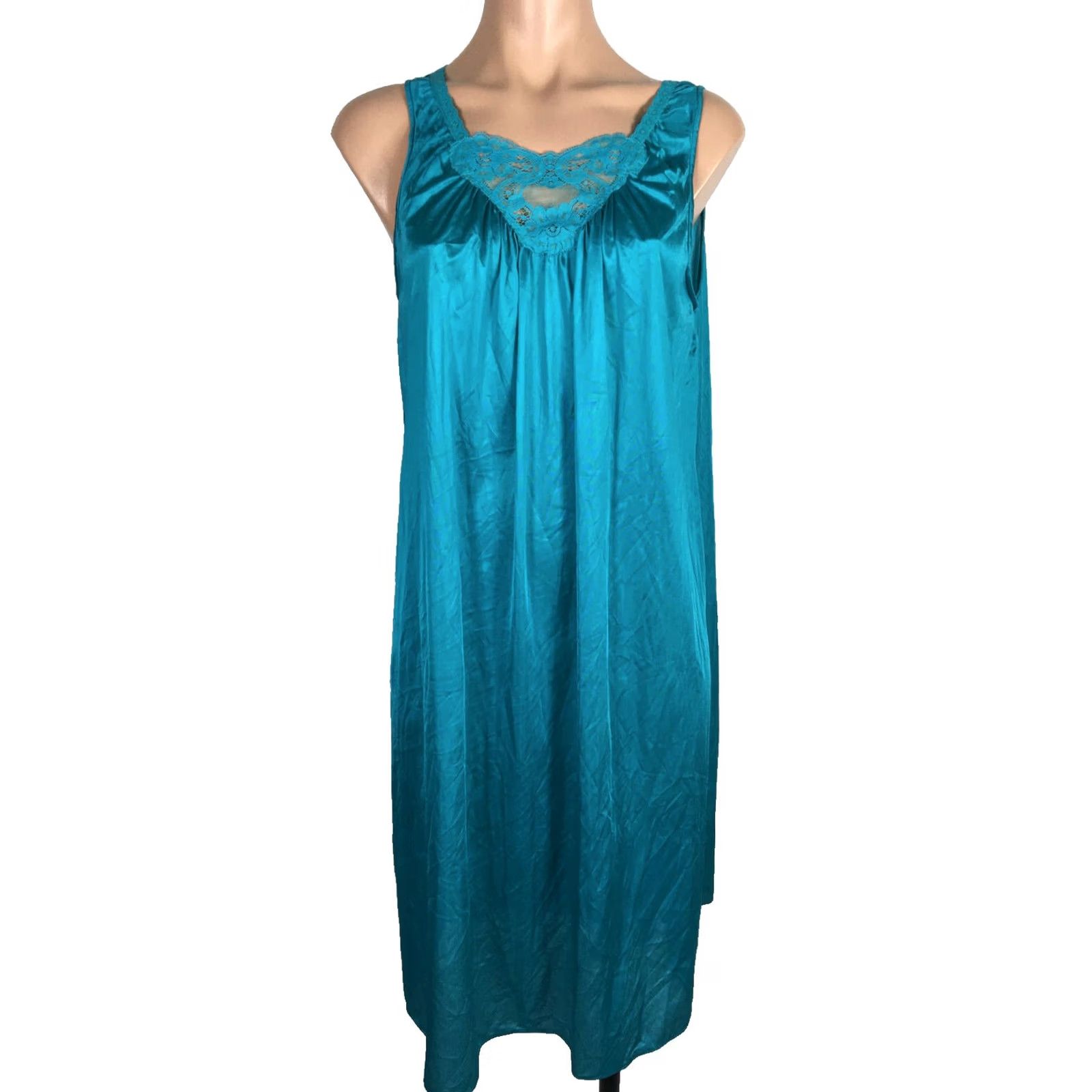 Vintage VINTAGE Lorraine Nightgown Robe Set Blue Nylon L Adults Women Size ONE SIZE - 3 Thumbnail