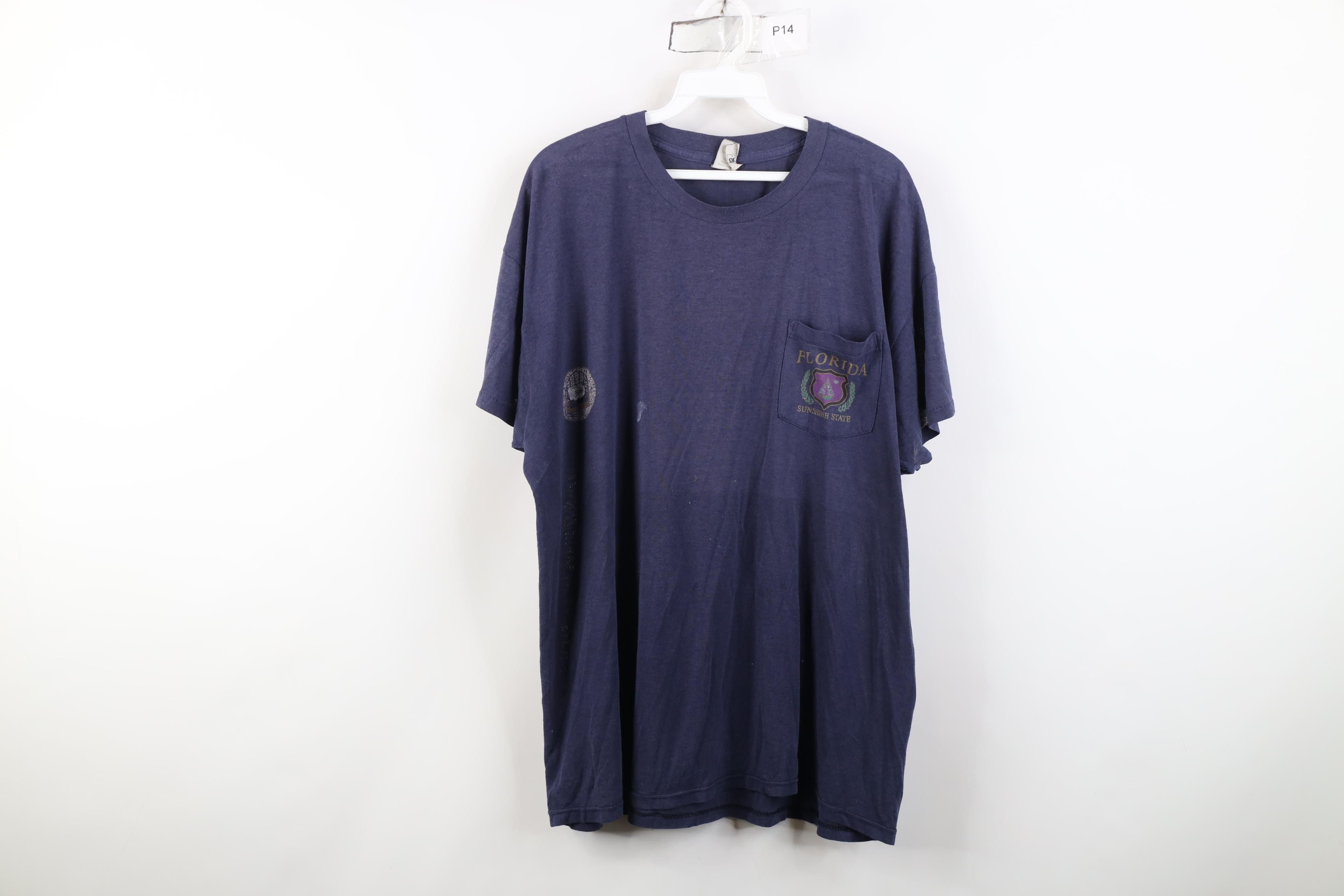 Vintage Vintage 90s Streetwear Florida Sunshine Pocket T-Shirt USA Size US L / EU 52-54 / 3 - 1 Thumbnail