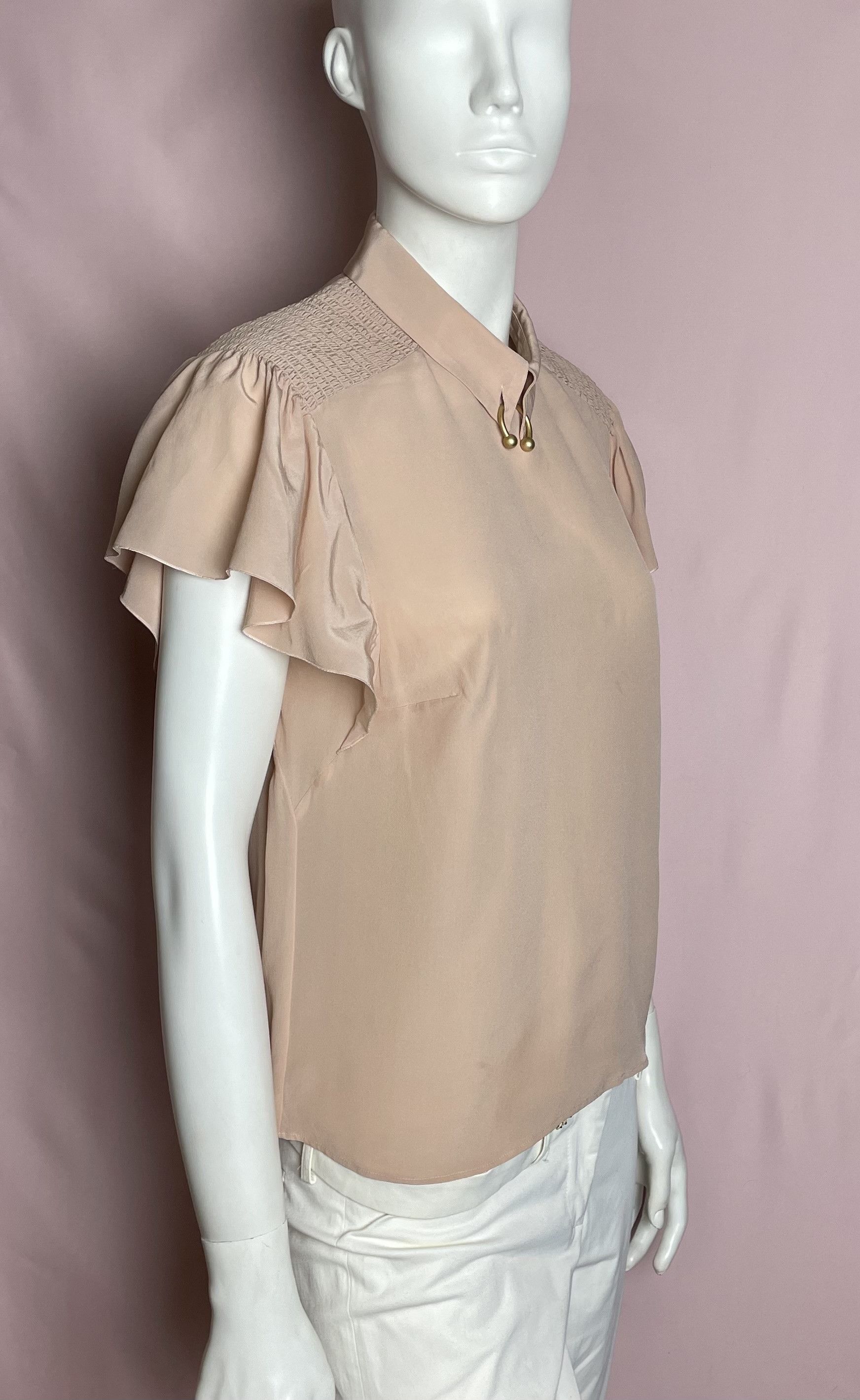 RED Valentino RED Valentino Pierced Ruffled Silk Blouse IT 42 Size M / US 6-8 / IT 42-44 - 5 Thumbnail