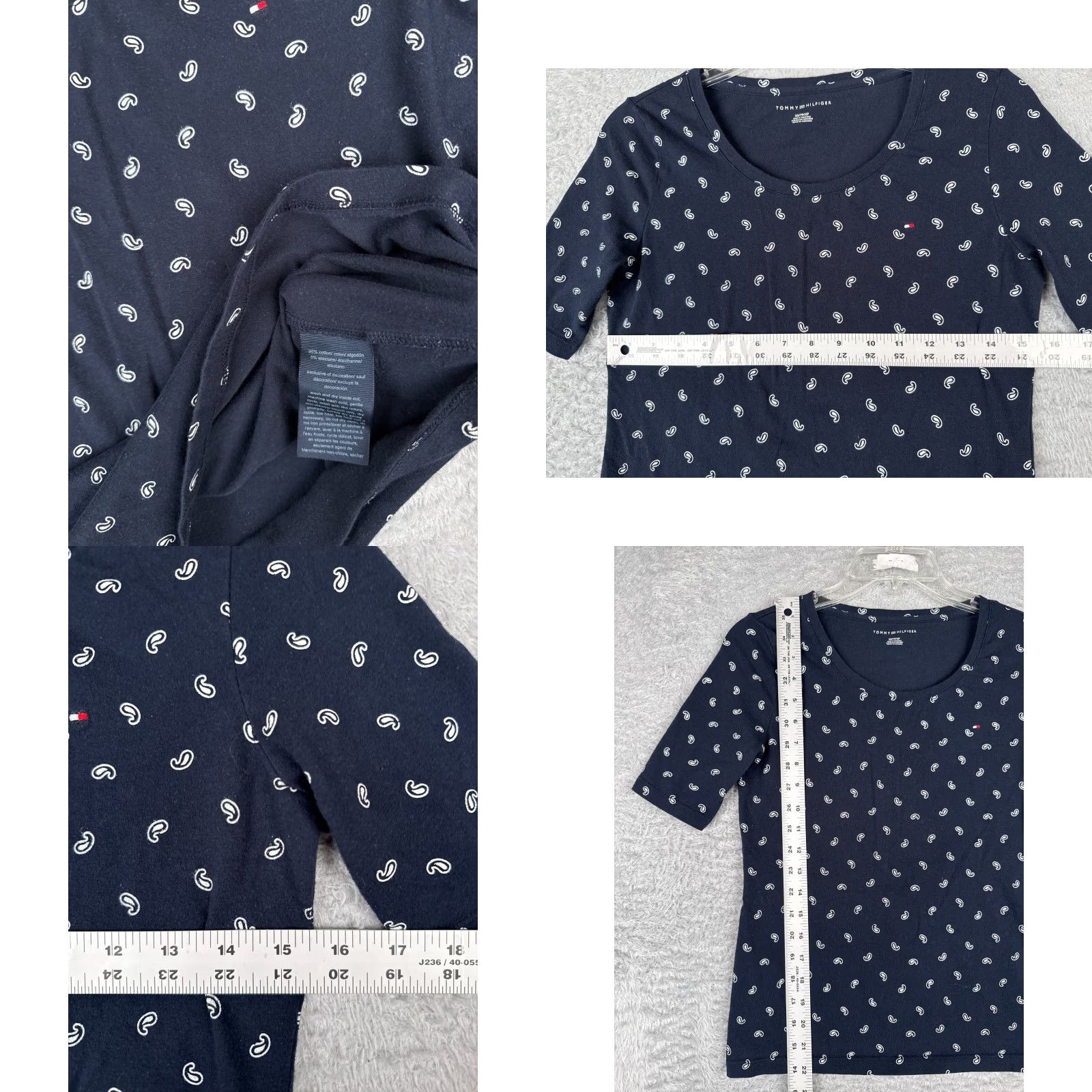 Tommy Hilfiger VINTAGE Tommy Hilfiger Shirt Women XS Blue Round Neck Short Sleeve Cotton Blend Polka Dot Basic 90s Casual Womens XS Blue Theme Outdoor Sports Size XS / US 0-2 / IT 36-38 - 8 Thumbnail