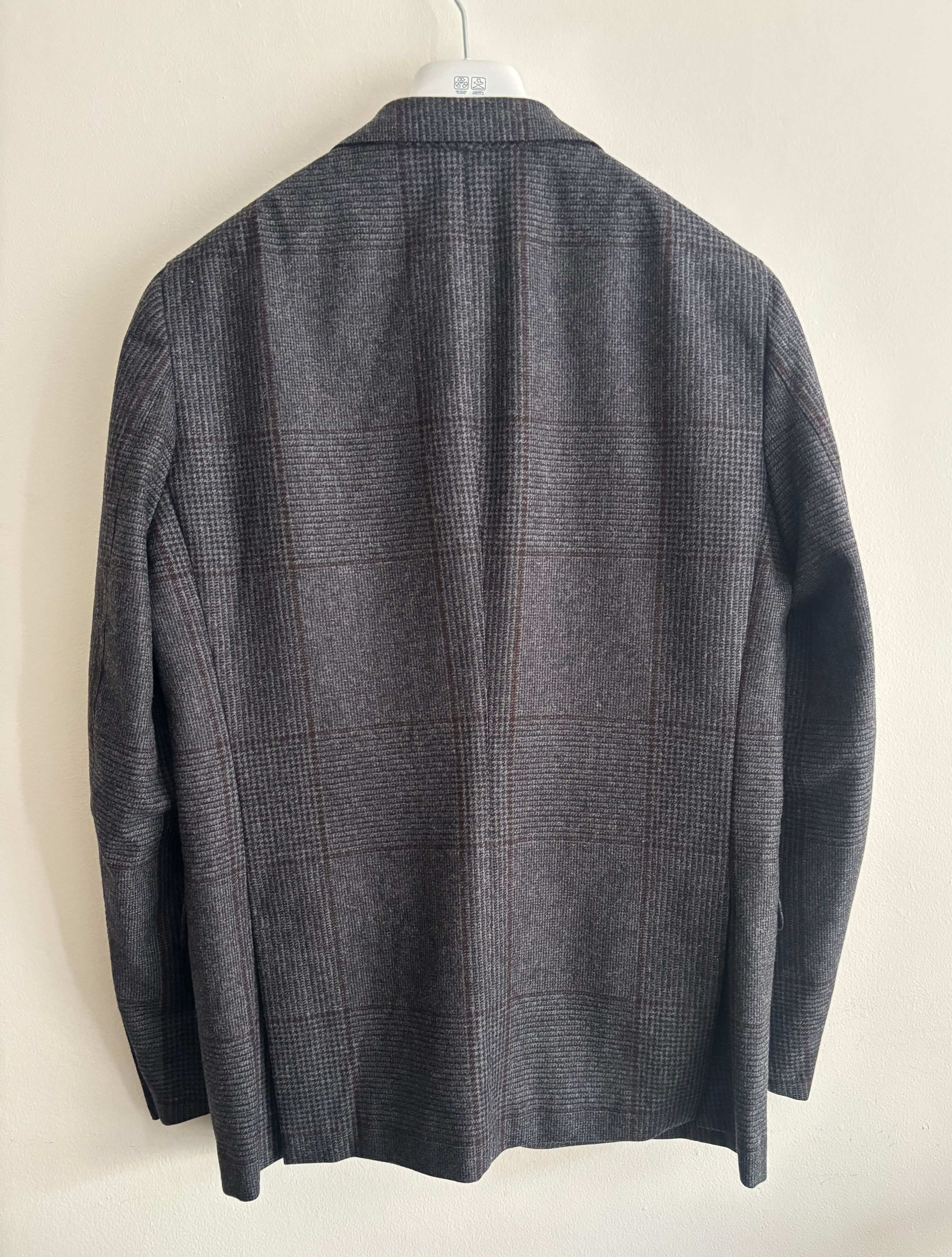 Eidos Napoli $1800 3 roll 2 Unlined Prince of Wales Check Sport Coat Size 42R - 15 Thumbnail