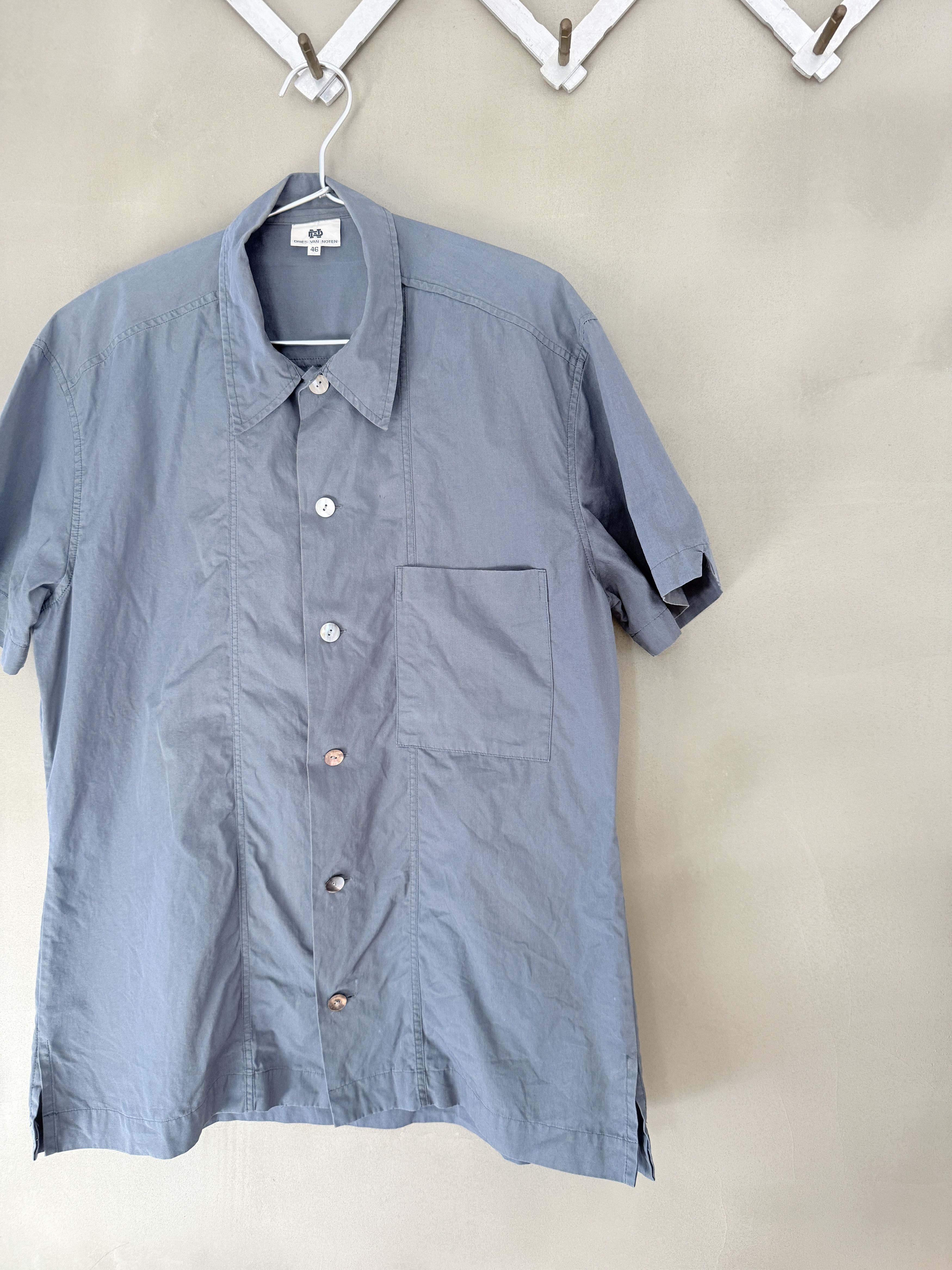 90s Dries Van Noten Mens Grey Cotton Shirt Collector Item