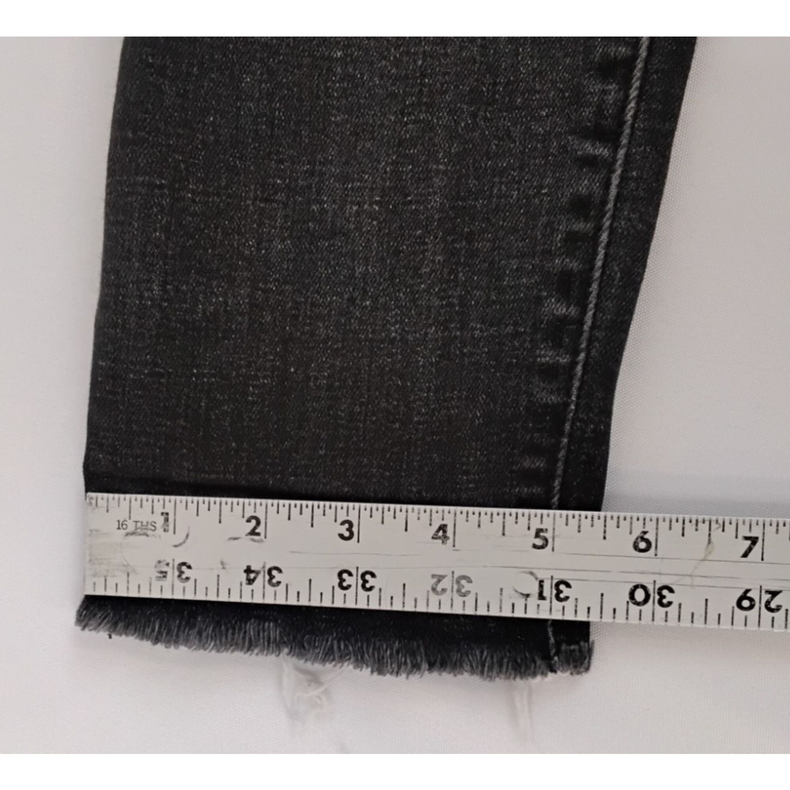 MOTHER Mother The Looker Ankle Fray Jeans Women's 25x27 Black Wash Size 25" / US 0 / IT 36 - 14 Thumbnail